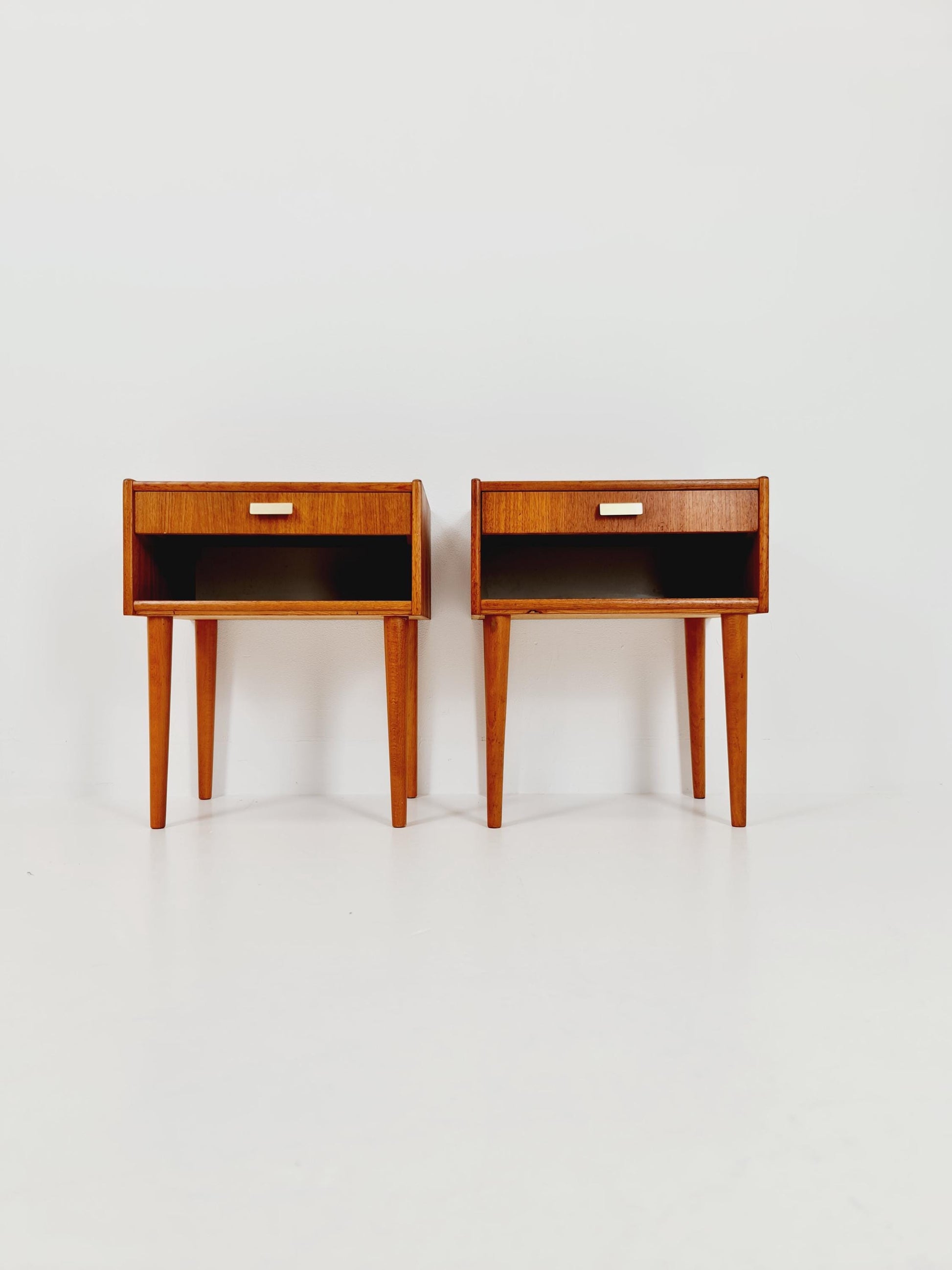 Mid century Danish teak side tables/ Bedside tables/ Nightstands, Denmark, 1960s, set of 2