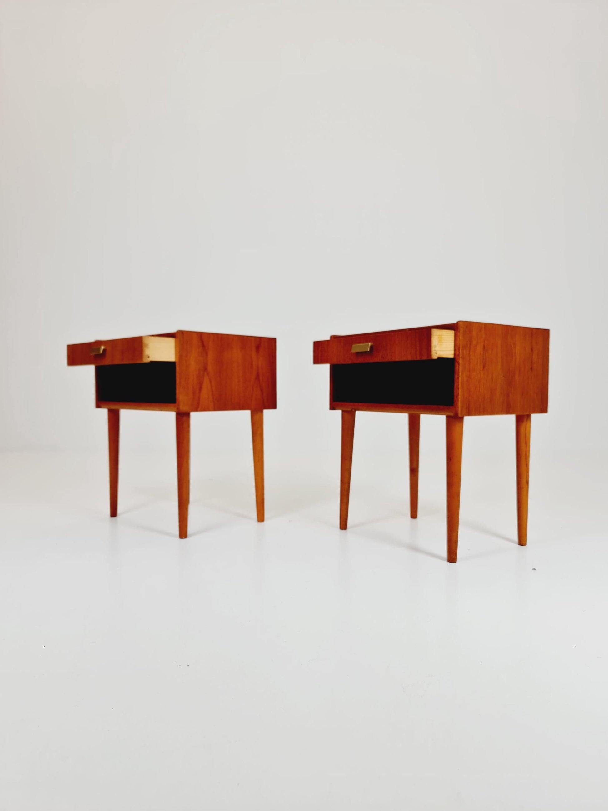 Mid century Danish teak side tables/ Bedside tables/ Nightstands, Denmark, 1960s, set of 2