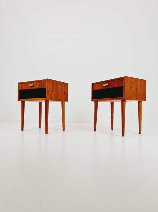 Mid century Danish teak side tables/ Bedside tables/ Nightstands, Denmark, 1960s, set of 2