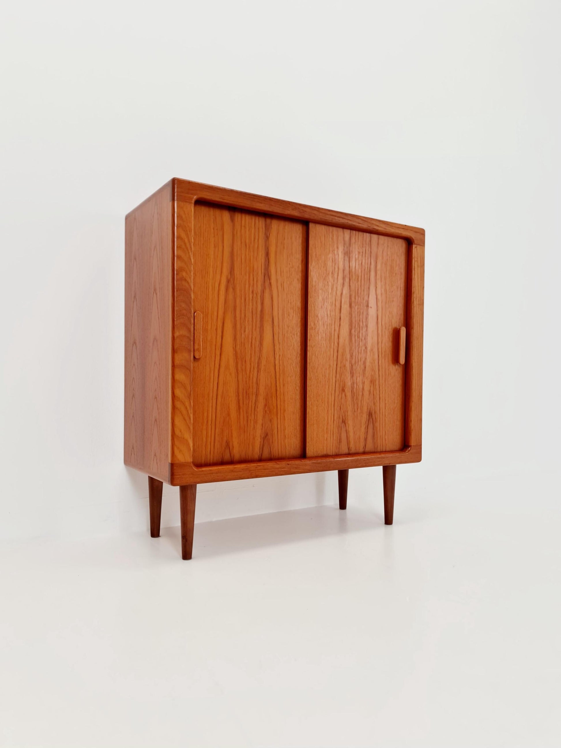 Mid century Solid Danish teak hallway cabinet, shoes cabinet By Silkborg Möbelfabrik 1960s