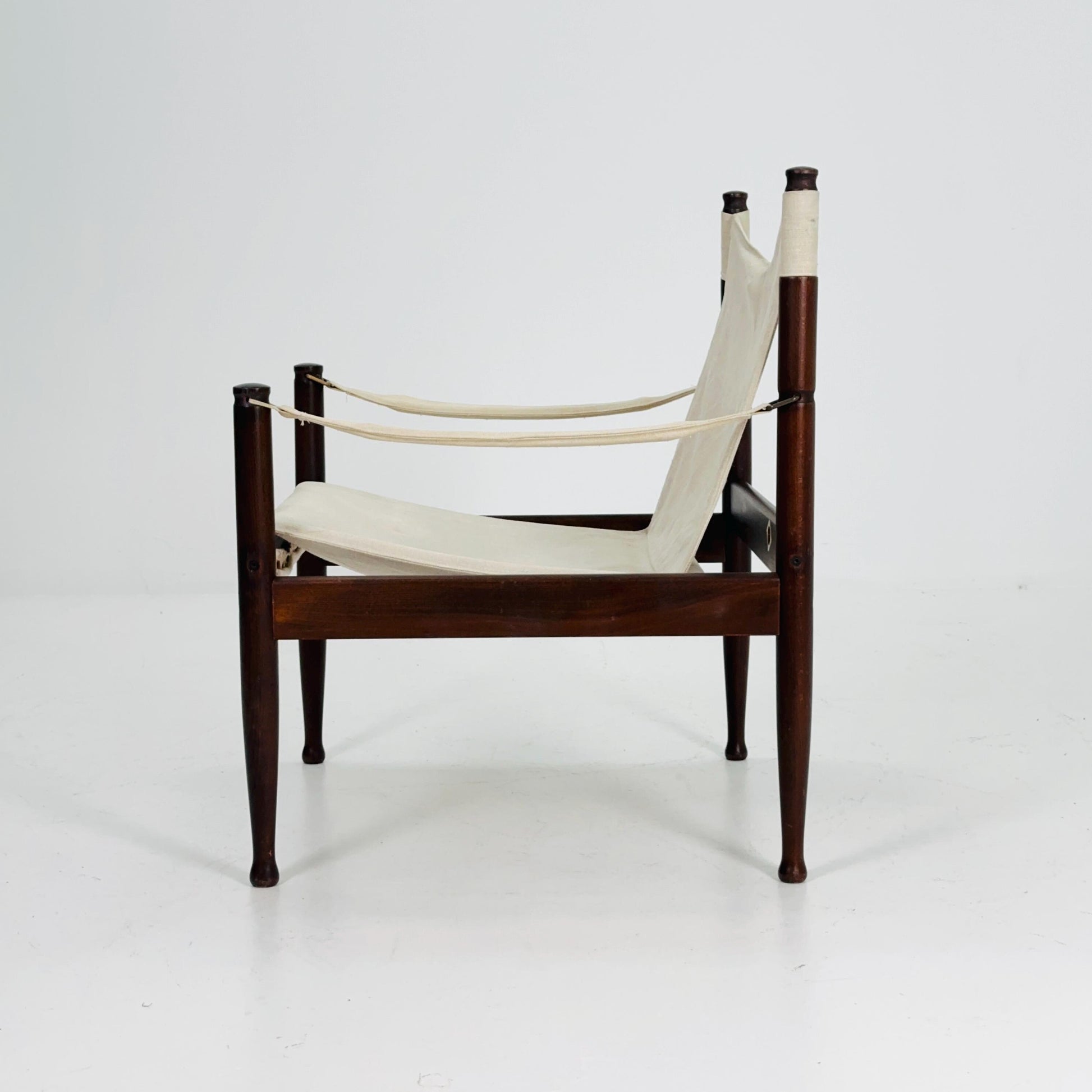 Mid century Danish Canvas Safari Chair by Erik Wørts for Niels Eilersen, 1960s Denmark
