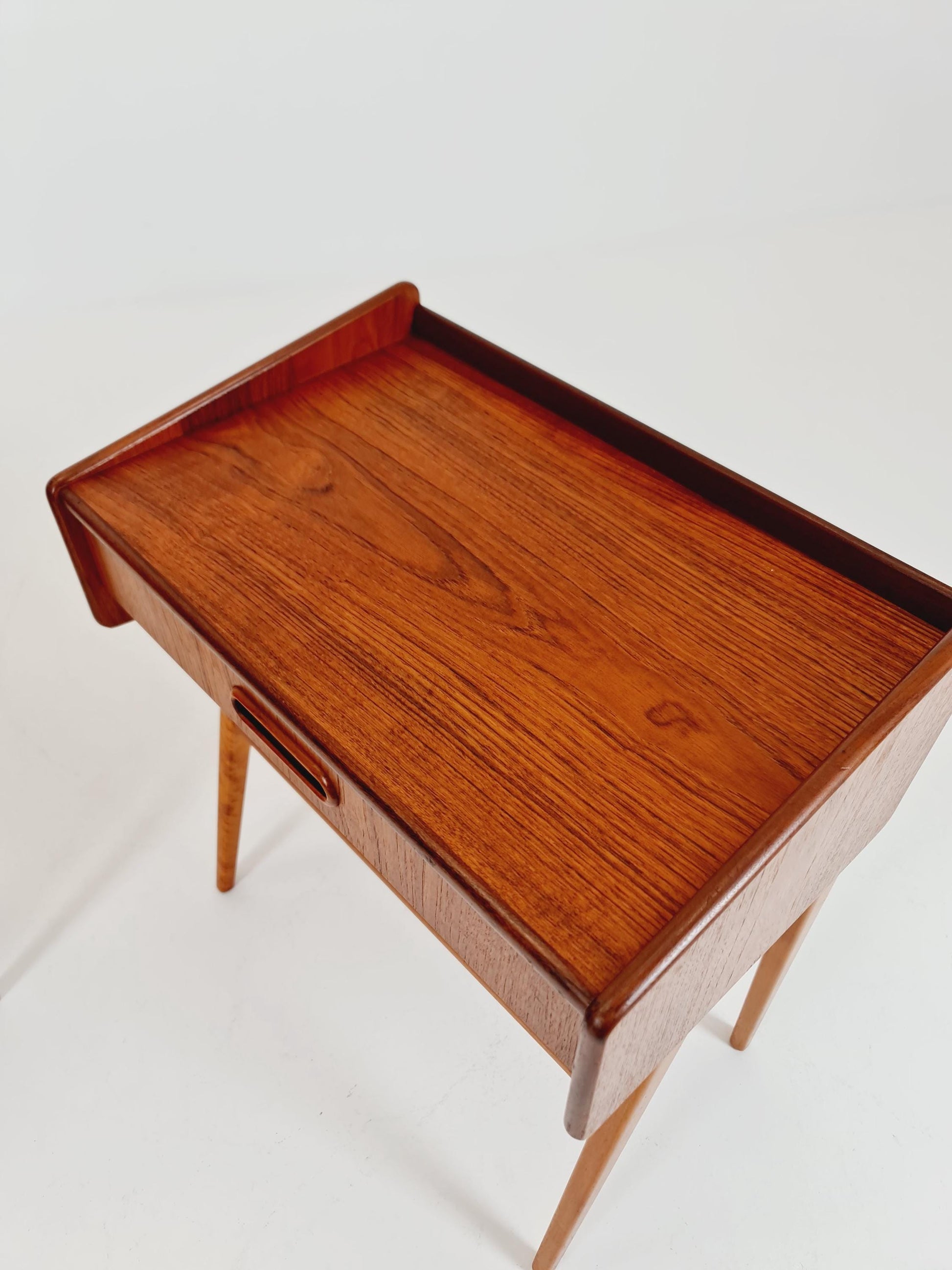 Pair of Midcentury Danish teak Vintage Side table/ Bedside table by Olholm Möbelfabrik, Denmark, 1960s