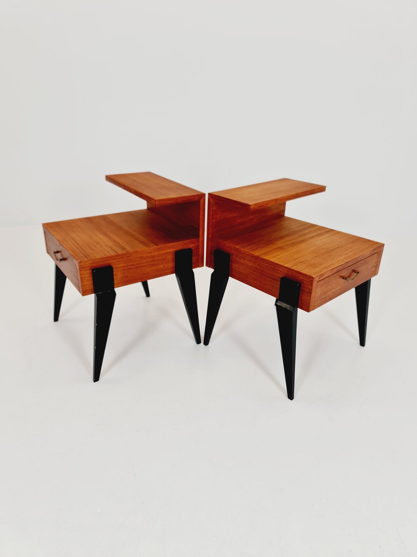 Rare Danish MidCentury teak nightstands / bedside tables, 1960s