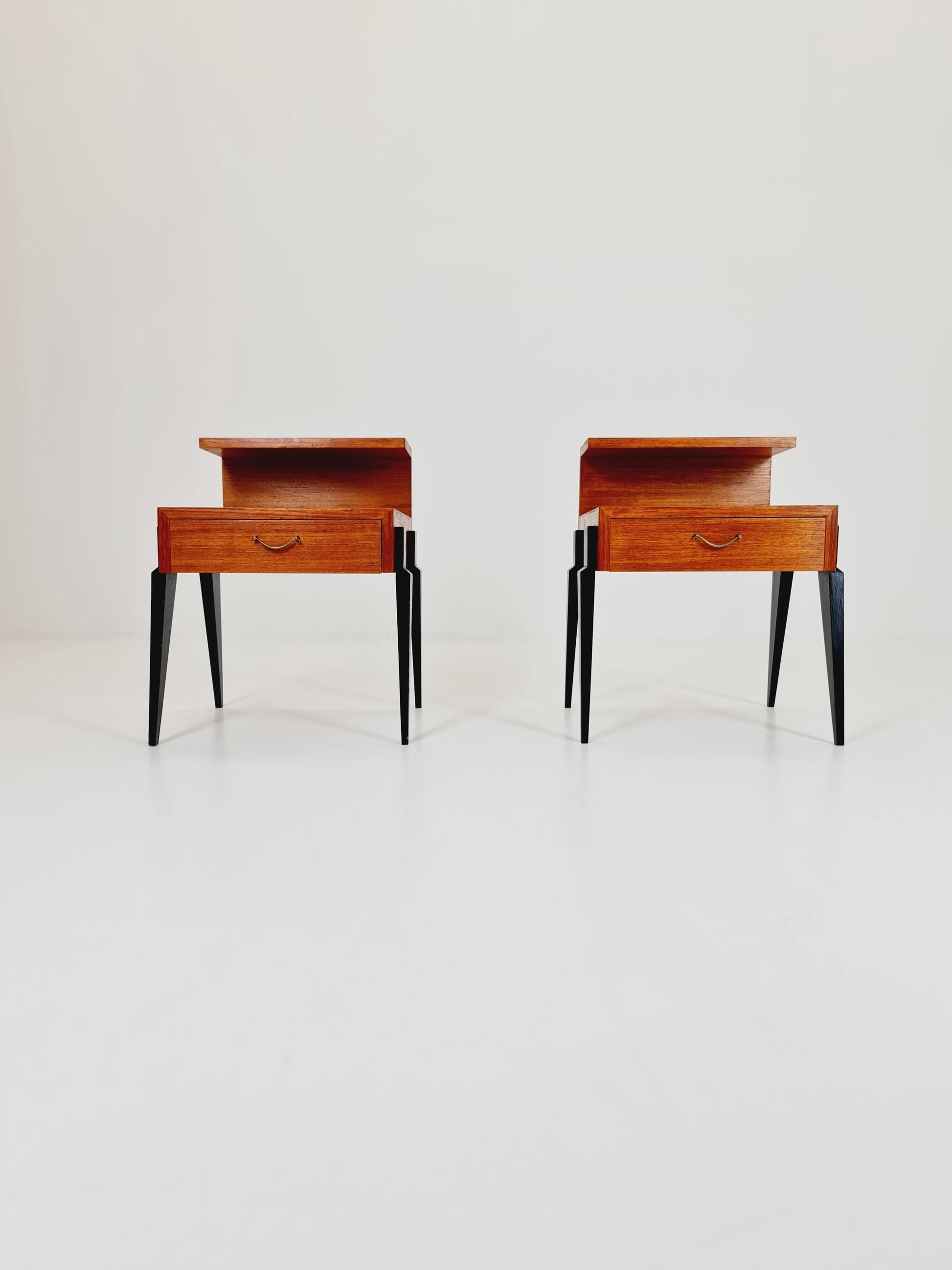 Rare Danish MidCentury teak nightstands / bedside tables, 1960s
