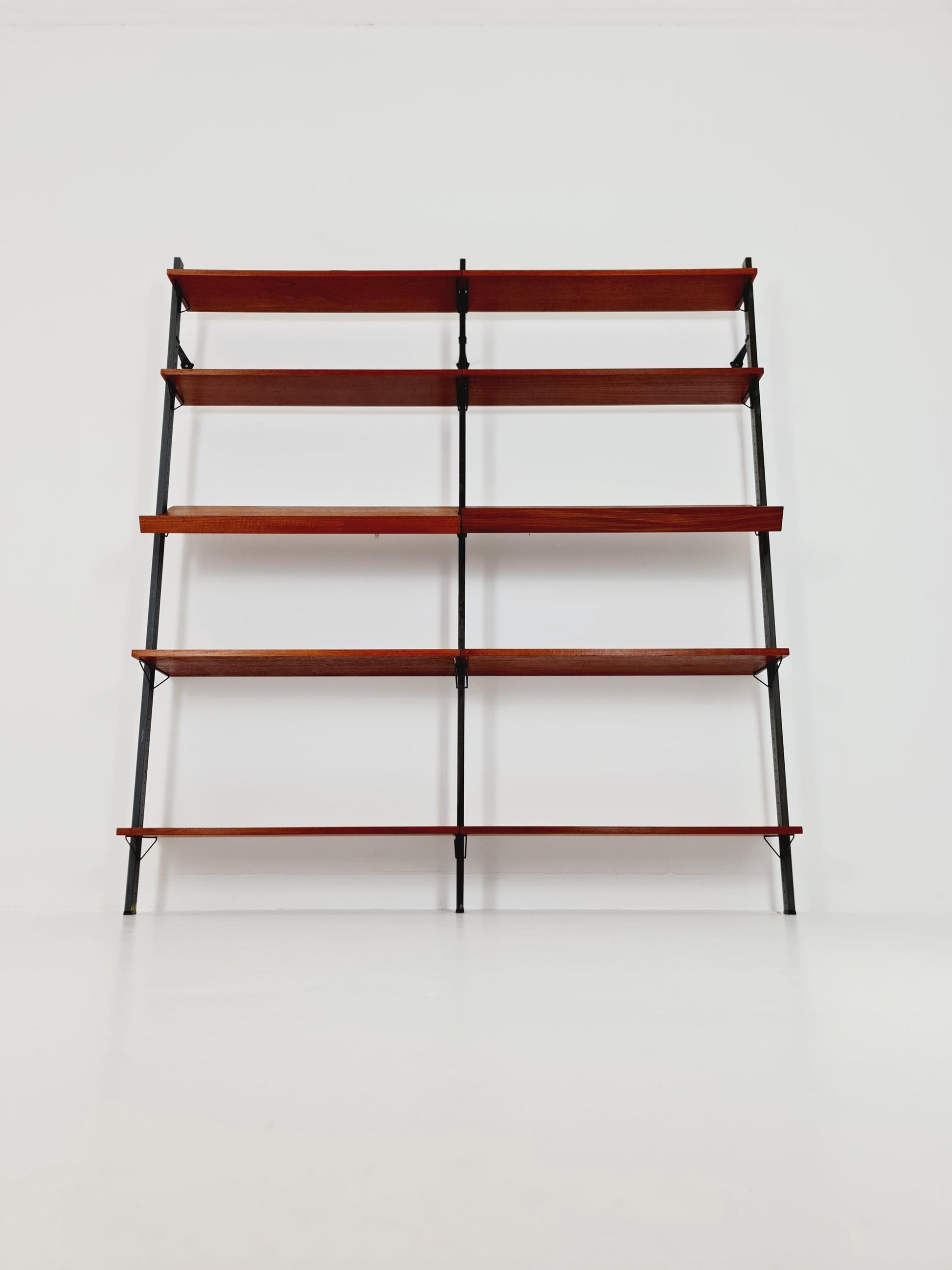 Mid century String shelf system teak & metal by Olof Pira Sweden, 1950s