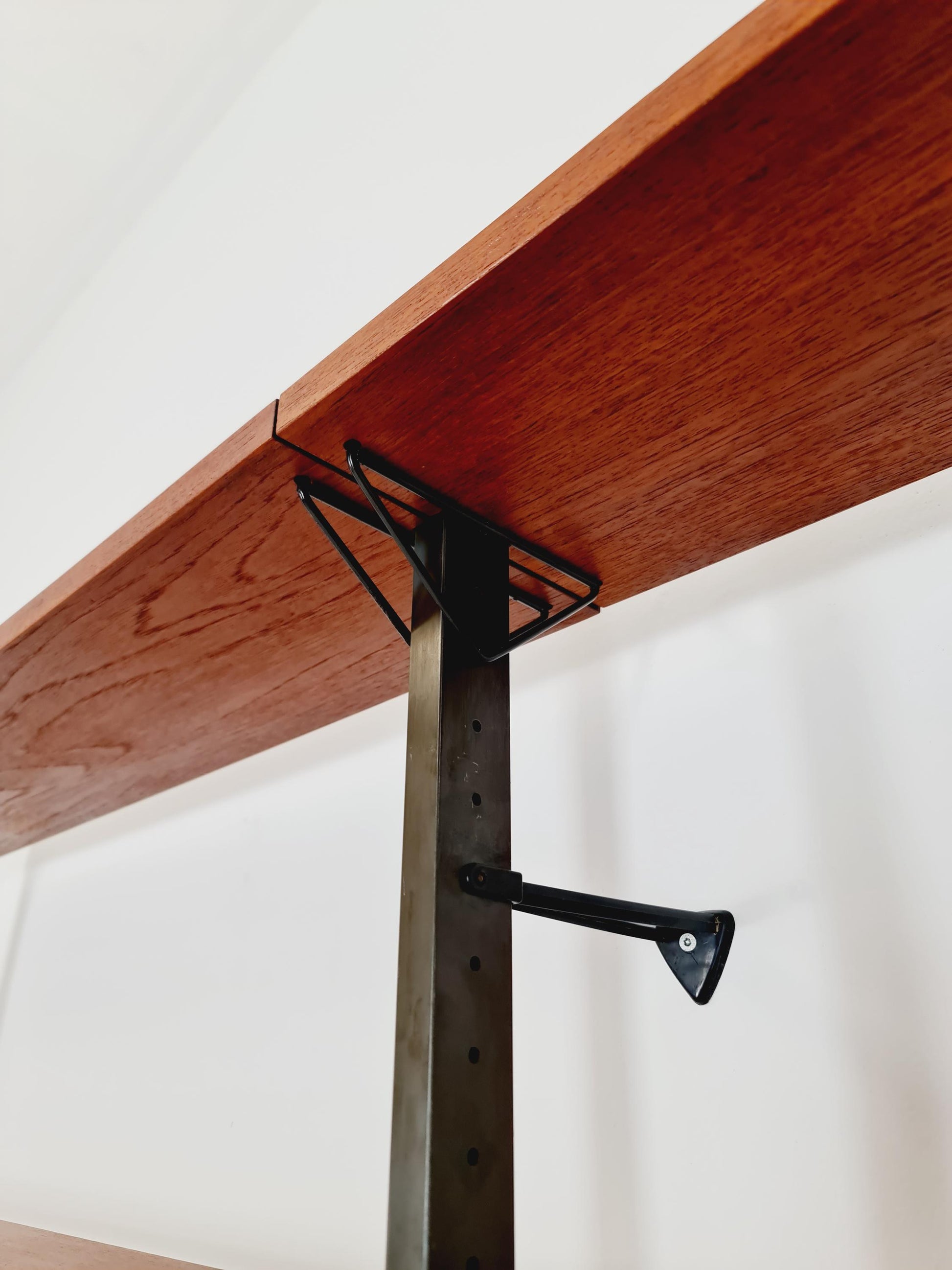 Mid century String shelf system teak & metal by Olof Pira Sweden, 1950s
