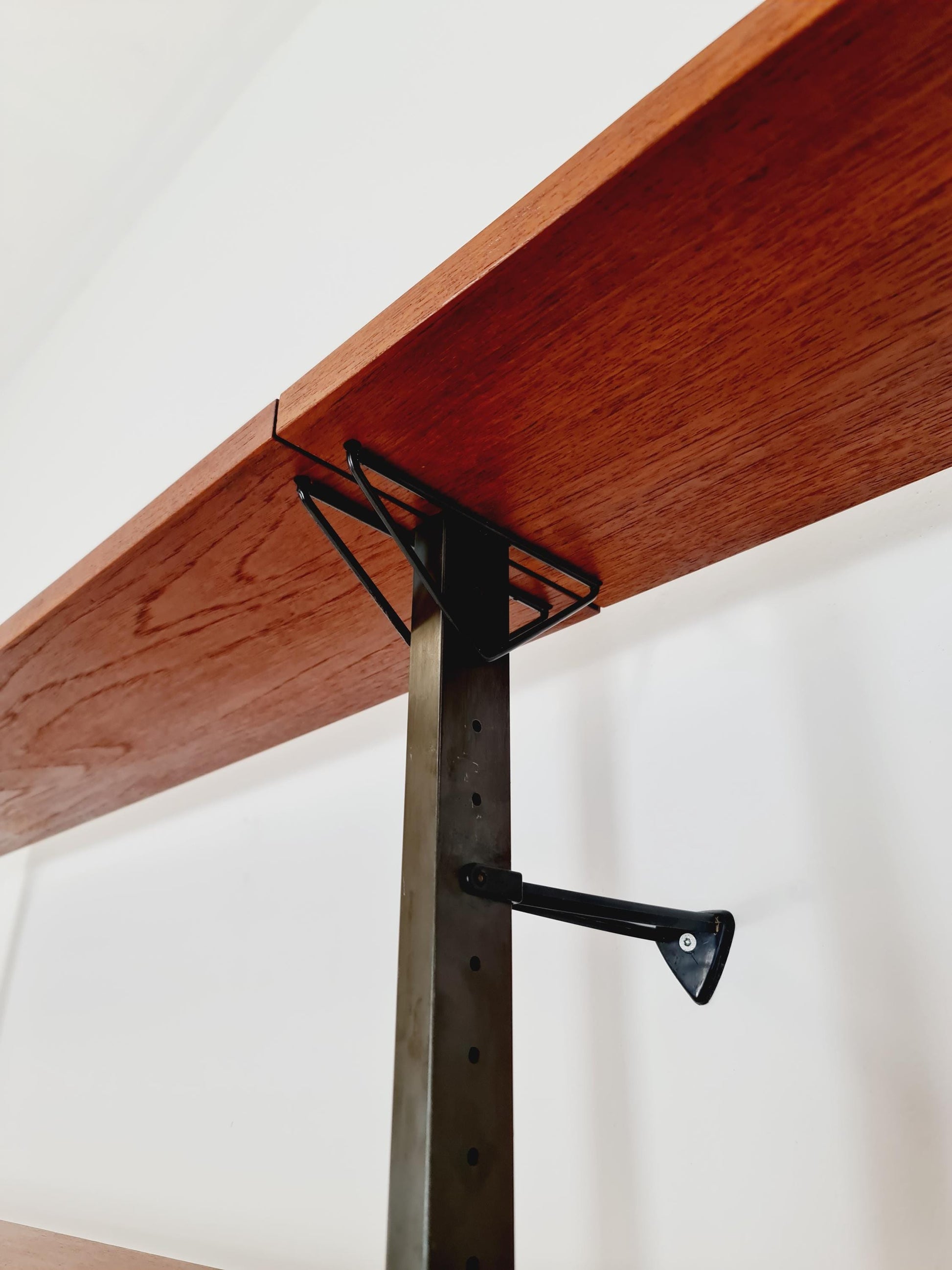 Mid century String shelf system teak & metal by Olof Pira Sweden, 1950s