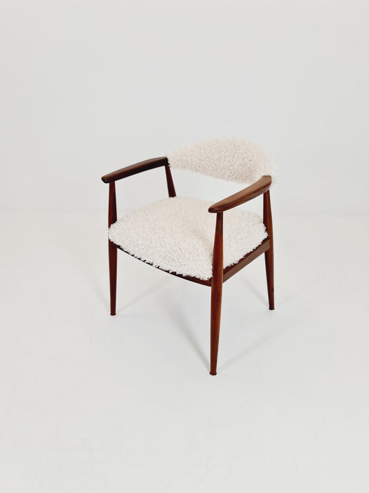 Mid Century German teak with Teddy Farbic chair by casala , 1960s