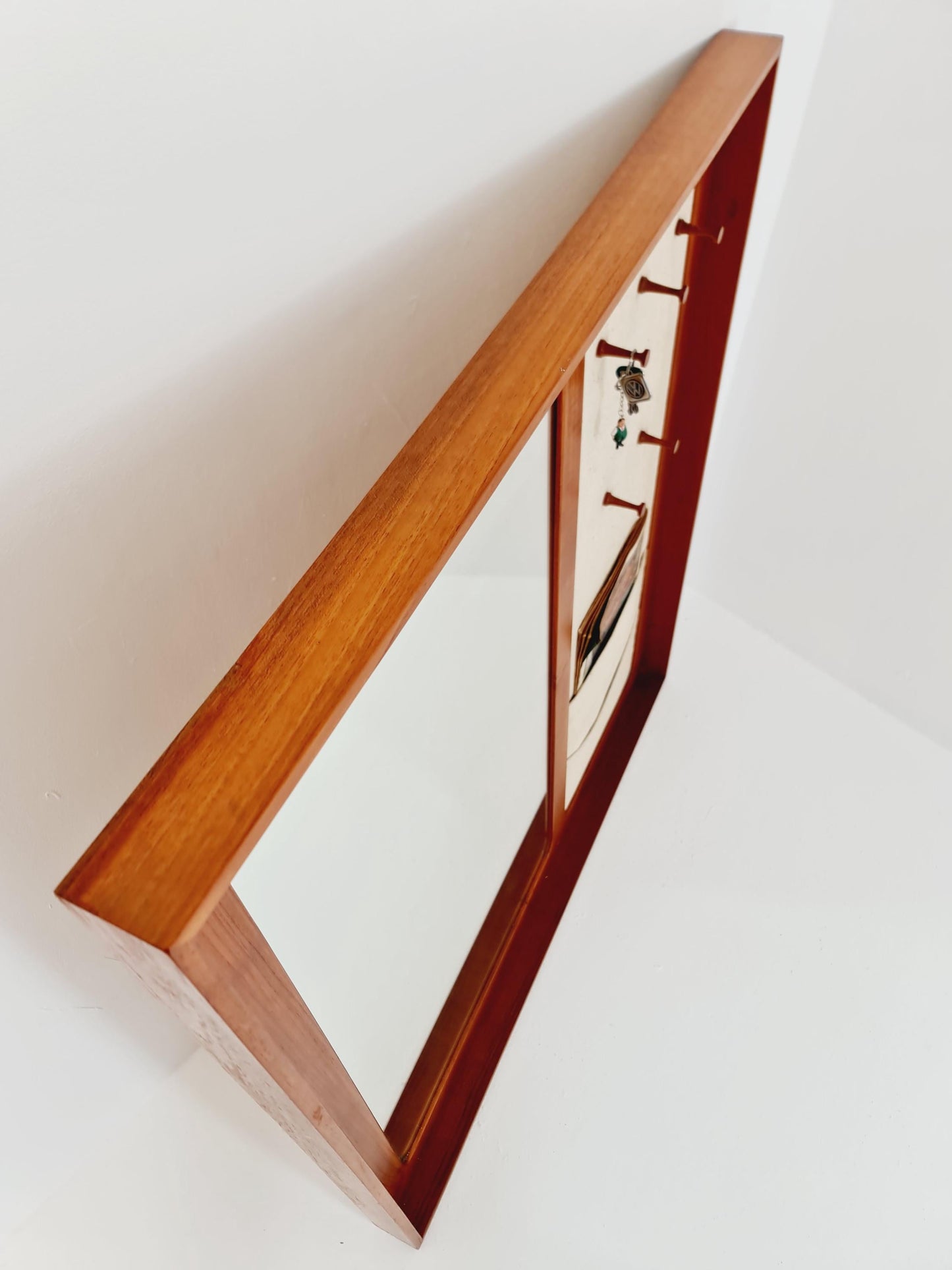Teak Danish mid-century Modern wall-mounted / Wardrobe mirror By Aksel Kjersgaard , NR 600 , 1960s