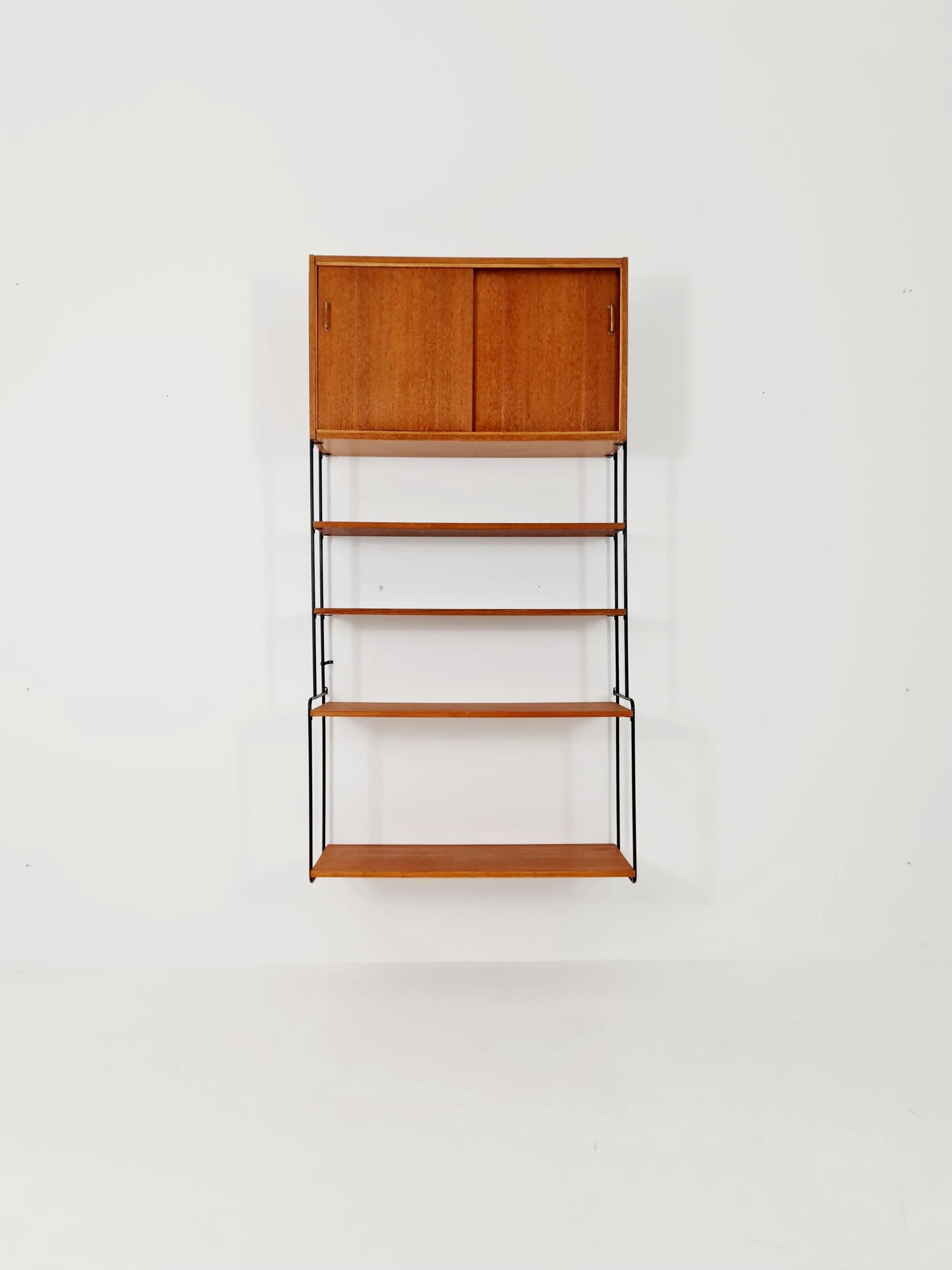Mid century Teak wall shelving unit by Hilker for Omnia, Germany, 1960s