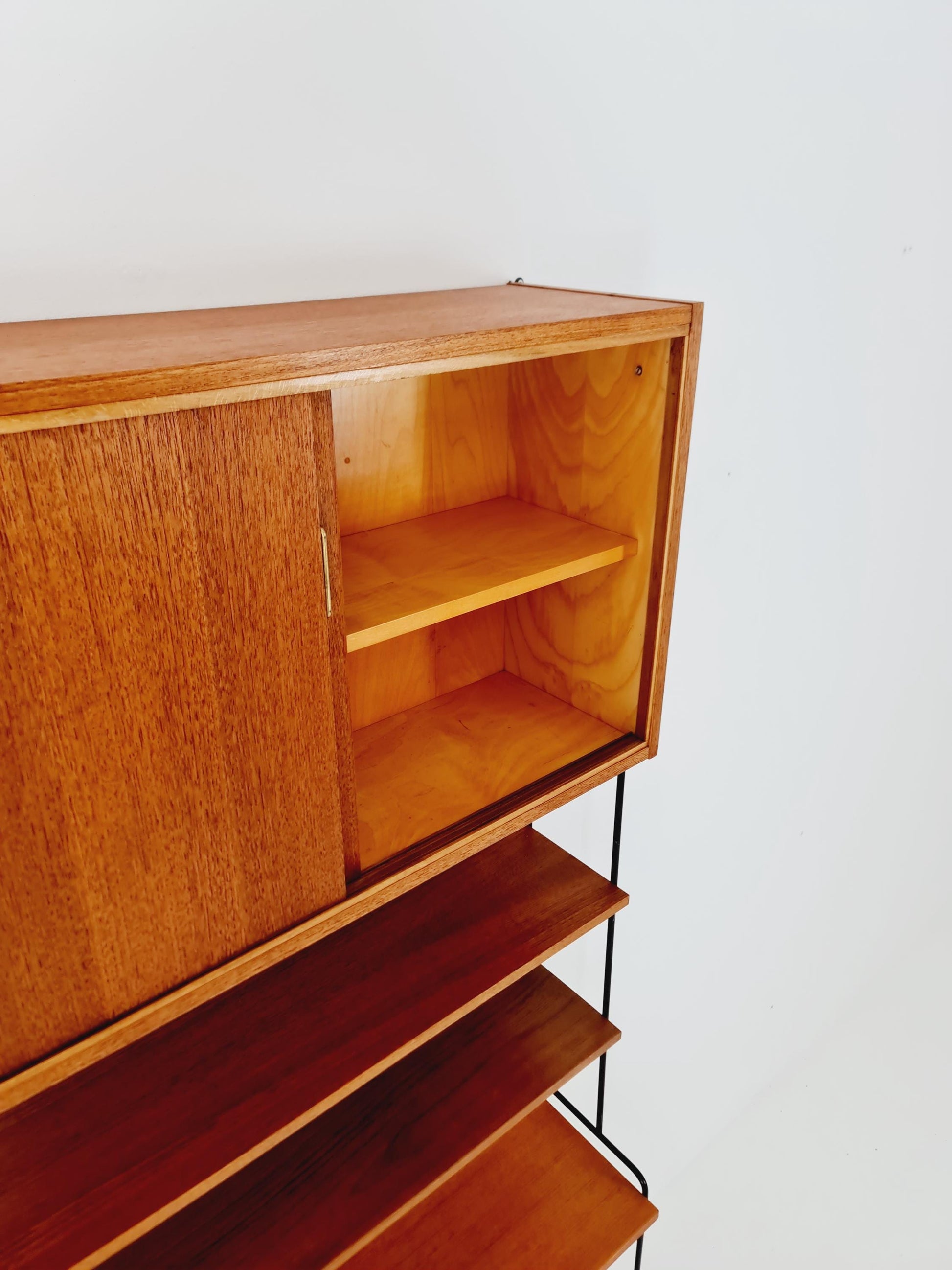 Mid century Teak wall shelving unit by Hilker for Omnia, Germany, 1960s