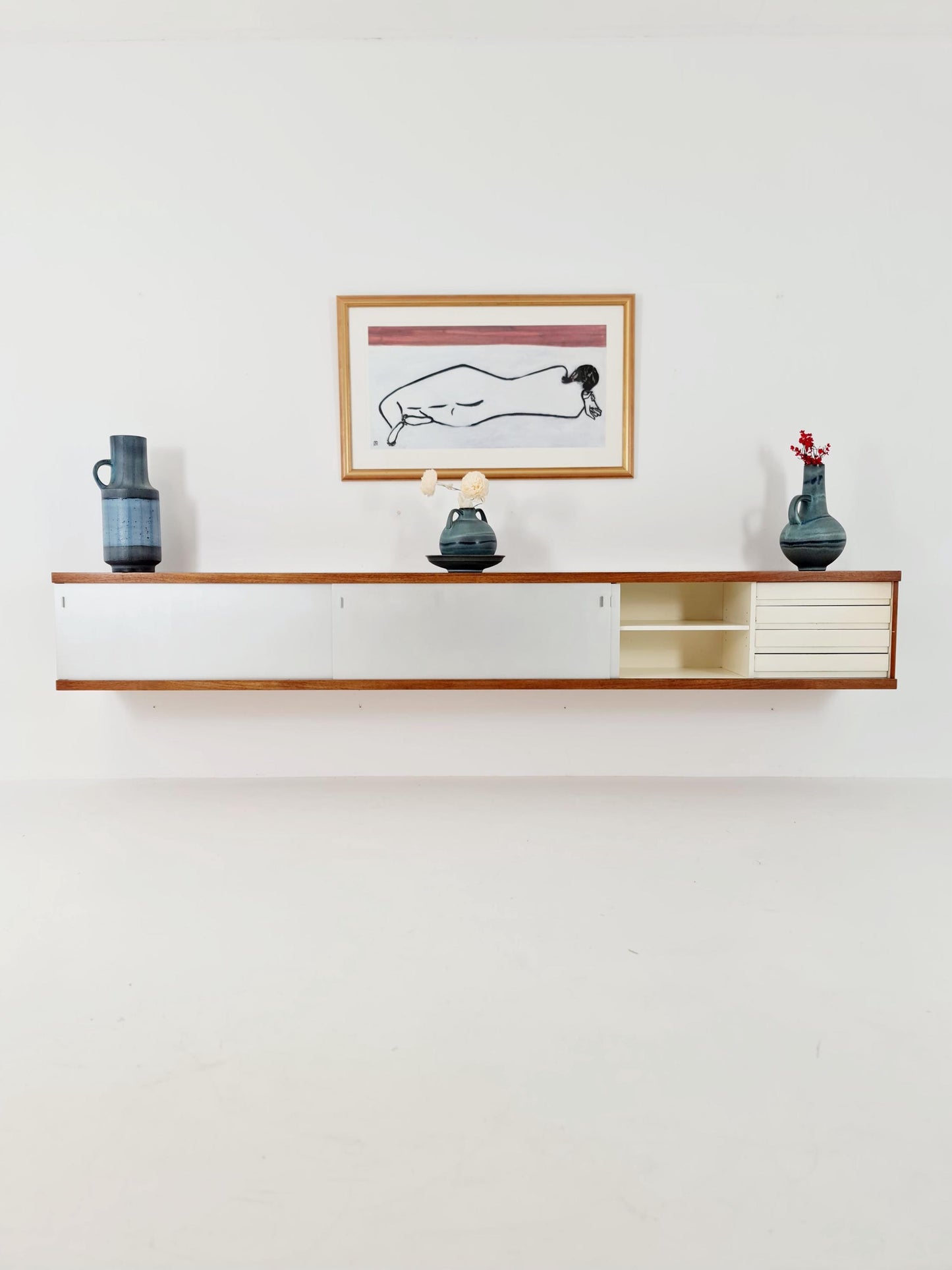 Vintage Mid century German Hanging /Floating Sideboard By Horst Brüning for Behr Model 1730 ,1960s