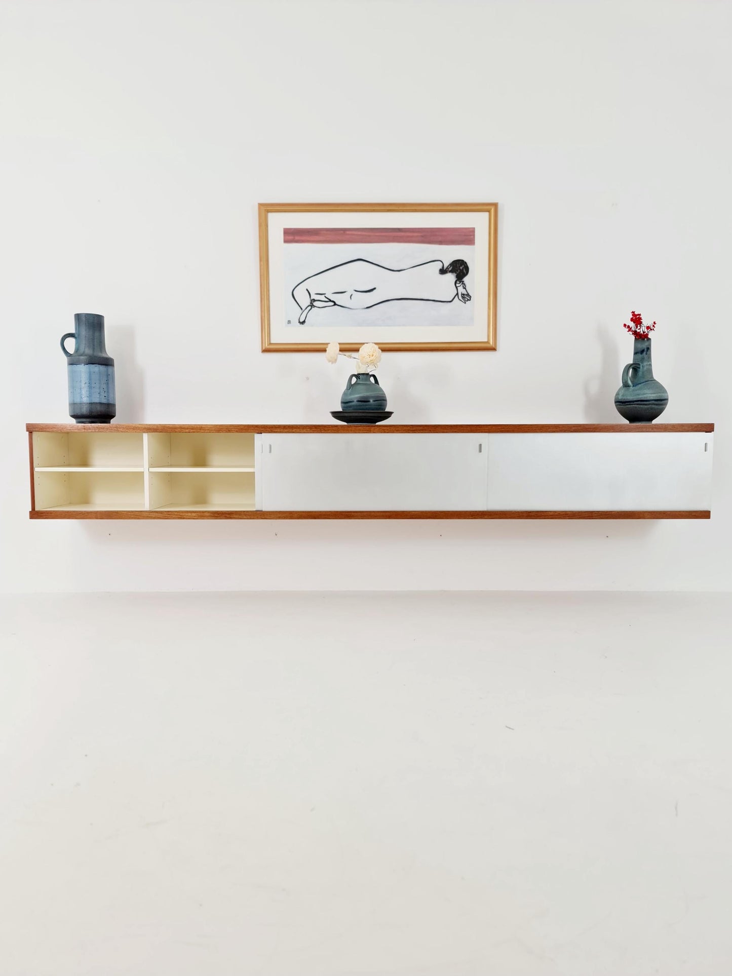Vintage Mid century German Hanging /Floating Sideboard By Horst Brüning for Behr Model 1730 ,1960s