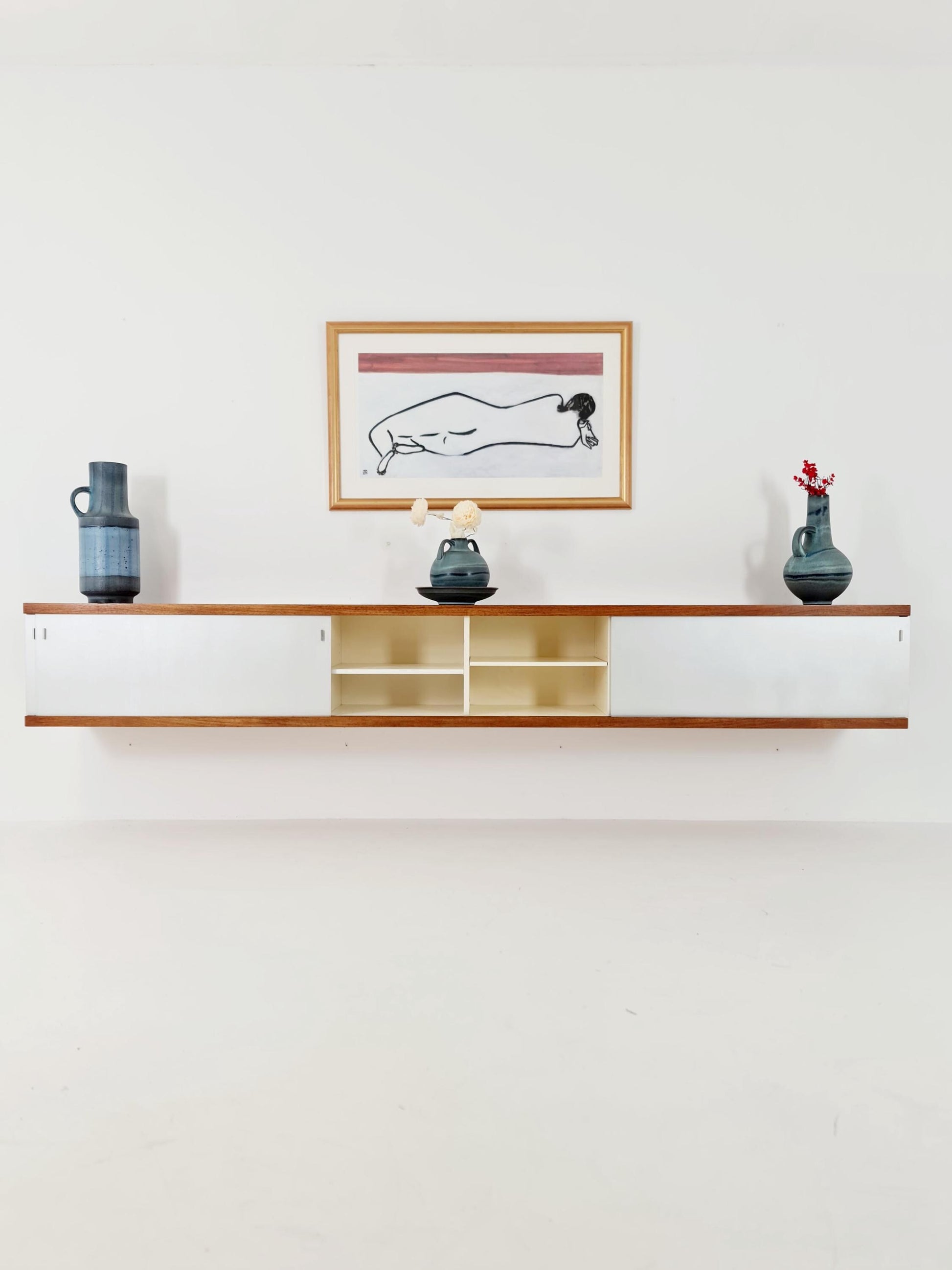 Vintage Mid century German Hanging /Floating Sideboard By Horst Brüning for Behr Model 1730 ,1960s