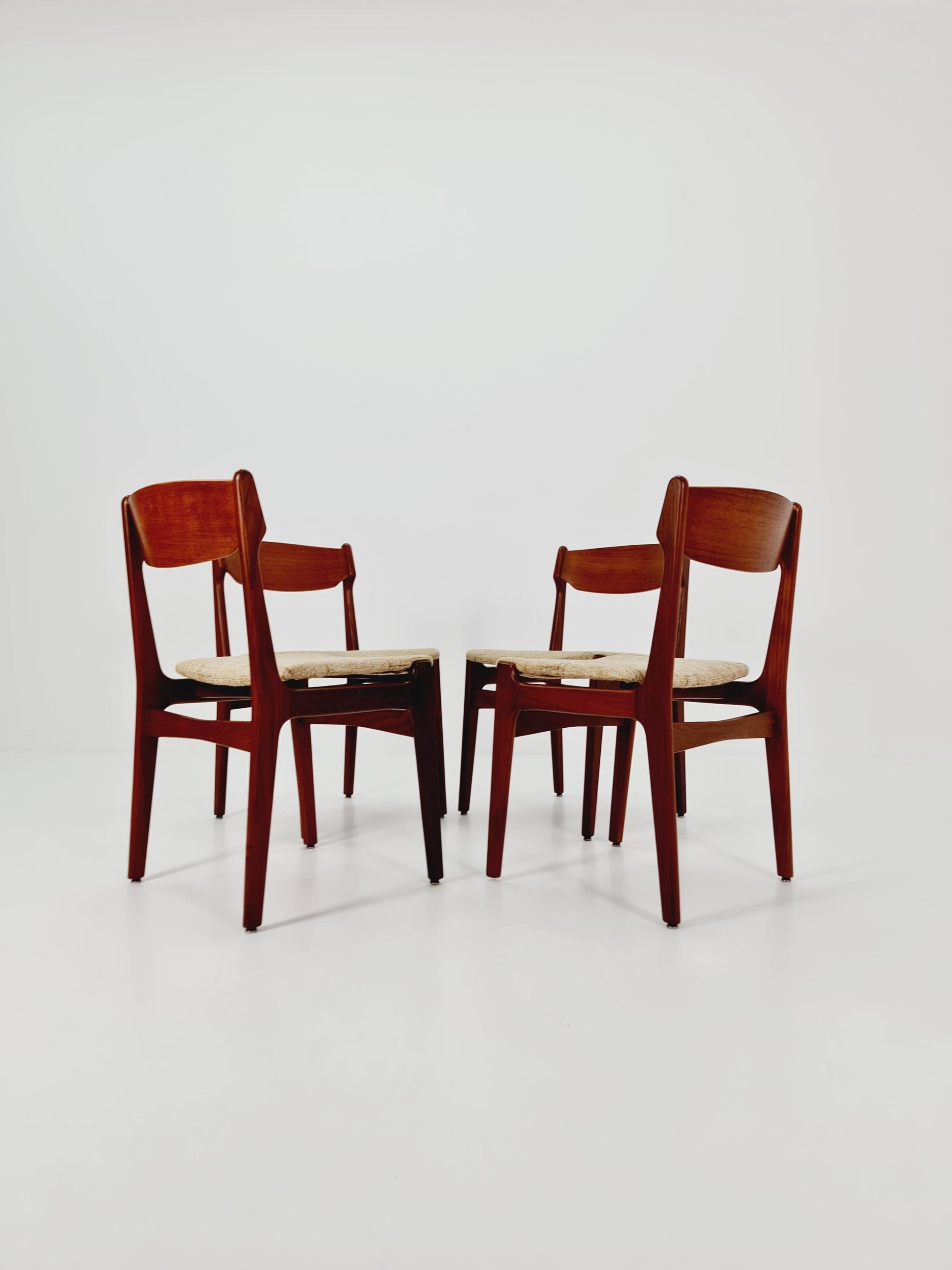 Vintage Danish teak dining/desk chairs by Erik Buch 1960s Set of 4