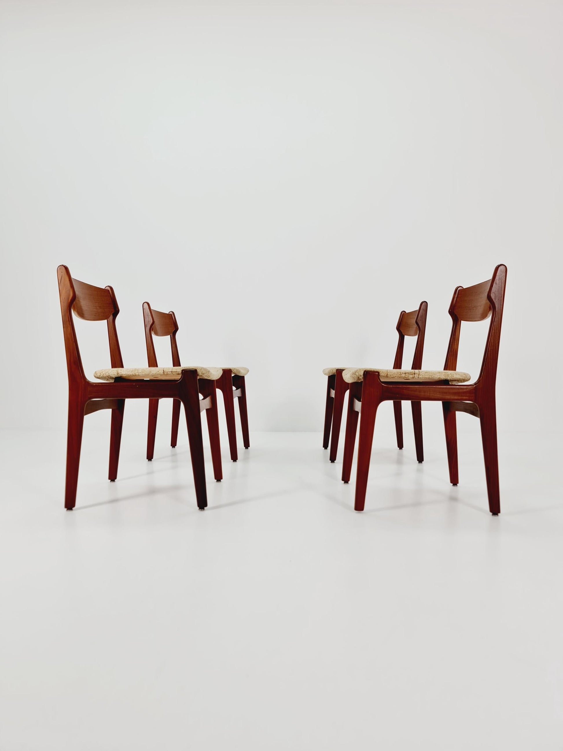 Vintage Danish teak dining/desk chairs by Erik Buch 1960s Set of 4