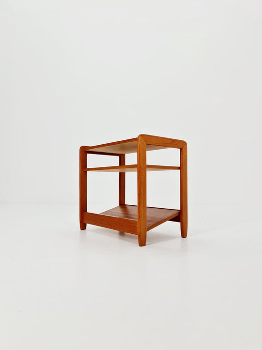 Midcentury Vintage Teak Danish Side table/ Bedside table/ with News Paper shelf