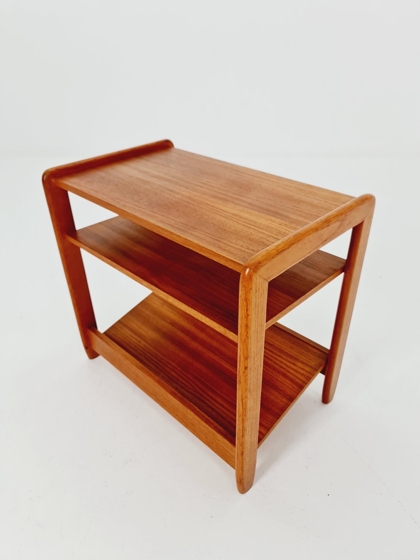 Midcentury Vintage Teak Danish Side table/ Bedside table/ with News Paper shelf