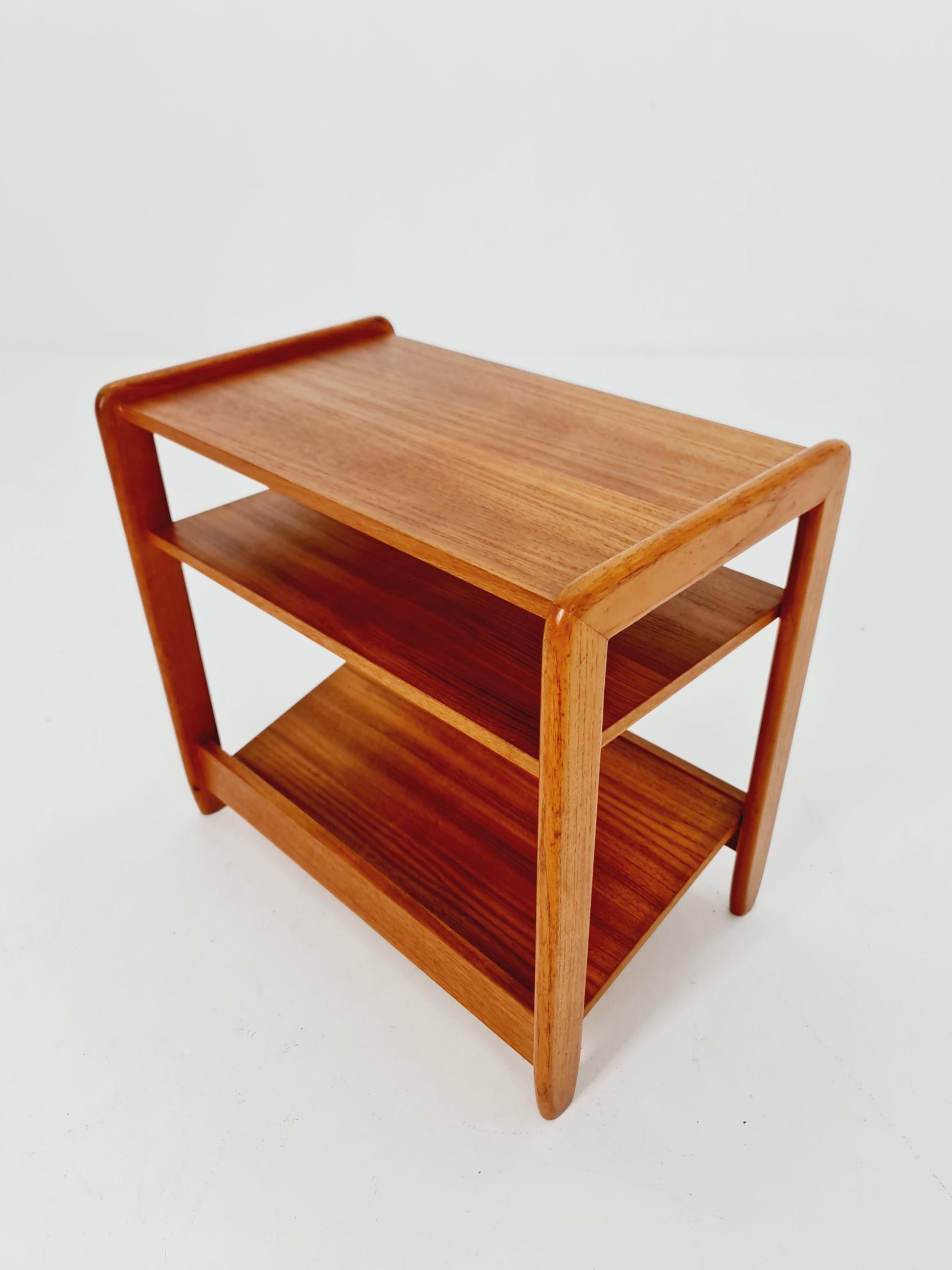Midcentury Vintage Teak Danish Side table/ Bedside table/ with News Paper shelf