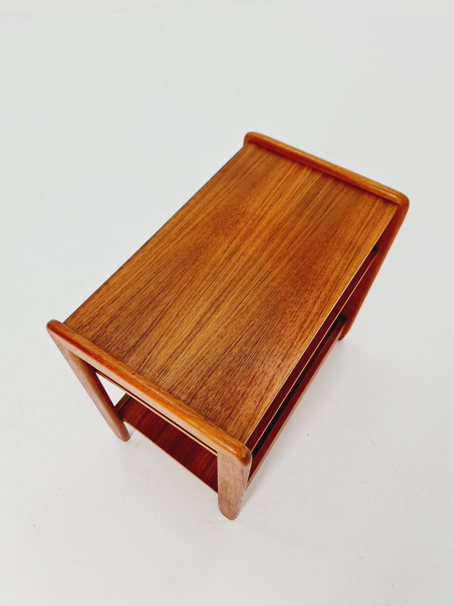 Midcentury Vintage Teak Danish Side table/ Bedside table/ with News Paper shelf