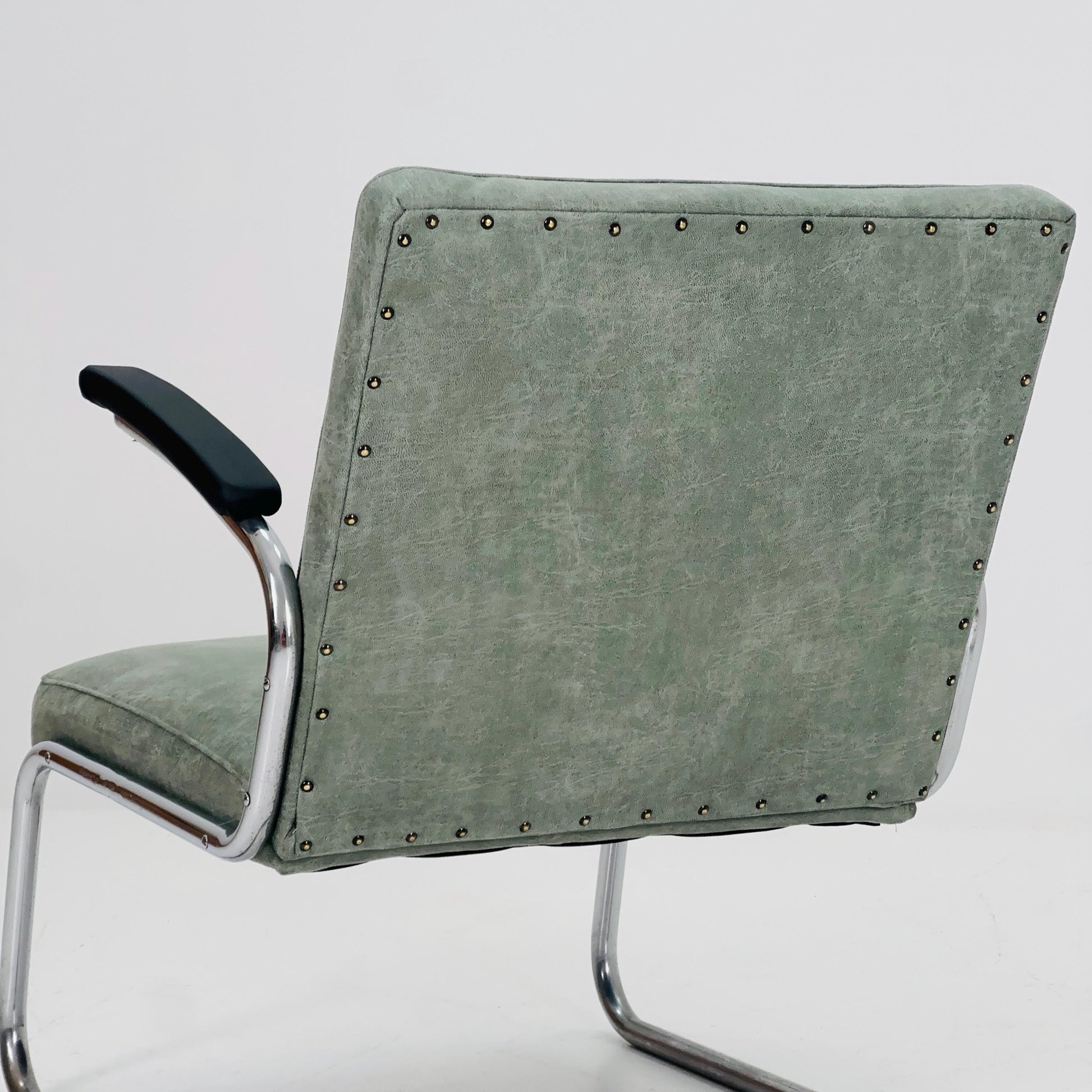 Mid-Century Bauhaus Lounge Chair & Ottoman Set by Drabert, Germany, 1950s