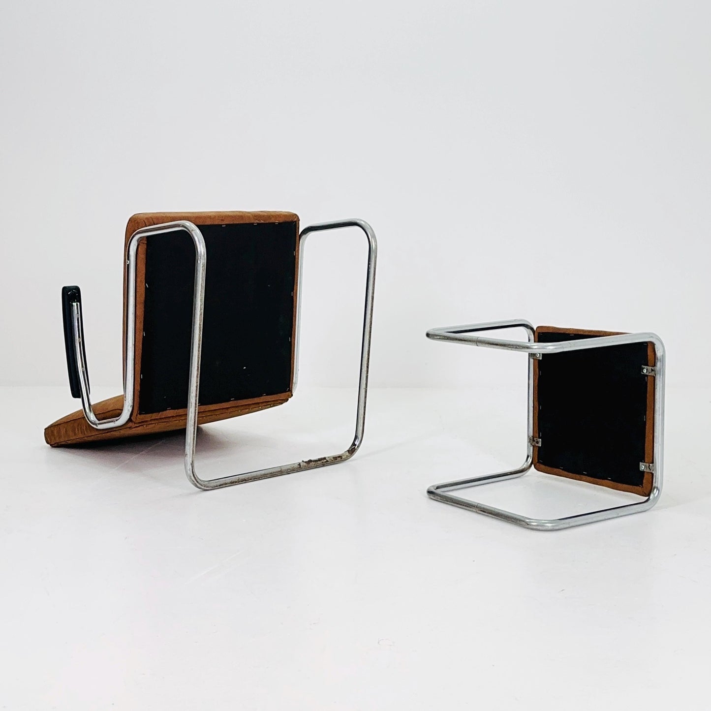 Mid-Century Bauhaus Lounge Chair & Ottoman Set by Drabert, Germany, 1950s