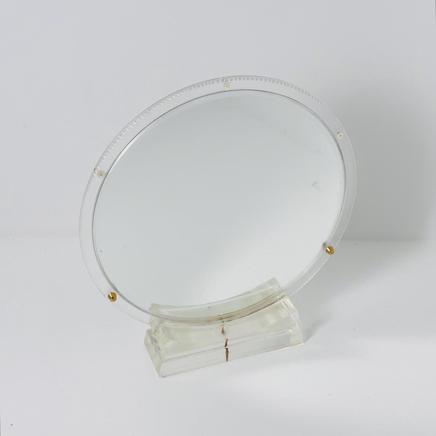 Mid century acrylic glass Lucite Makeup Mirror by Charles Hollis Jones 1970s