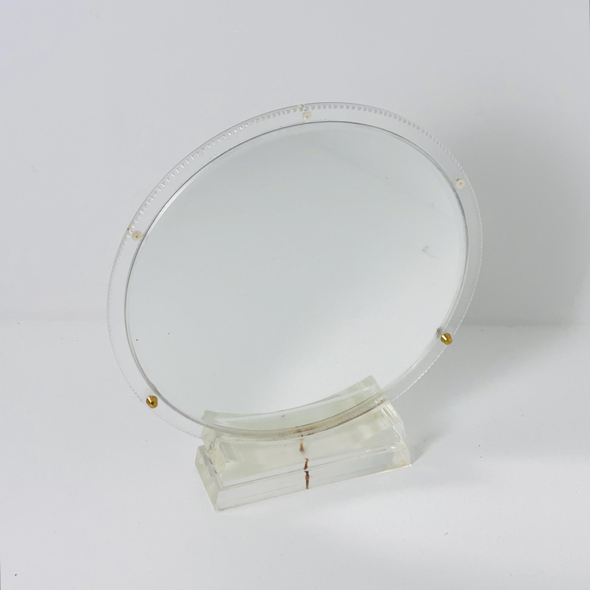 Mid century acrylic glass Lucite Makeup Mirror by Charles Hollis Jones 1970s