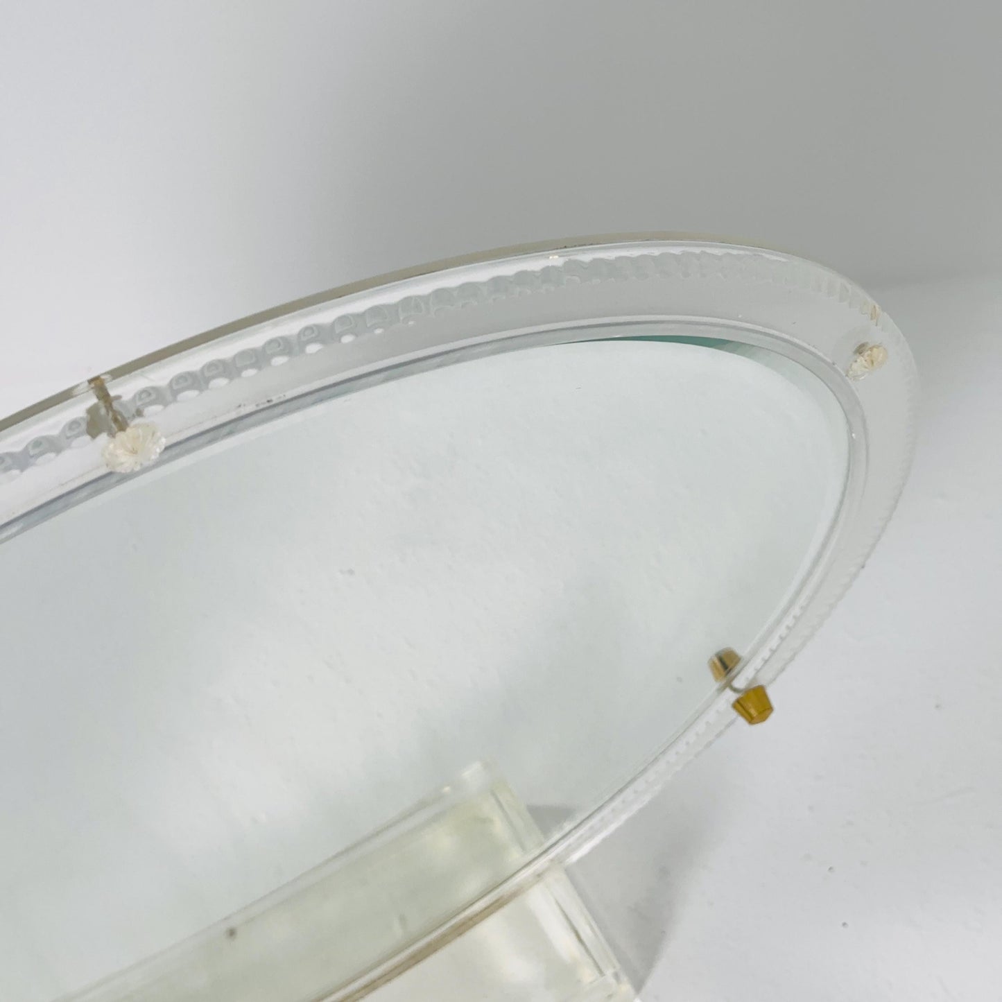 Mid century acrylic glass Lucite Makeup Mirror by Charles Hollis Jones 1970s