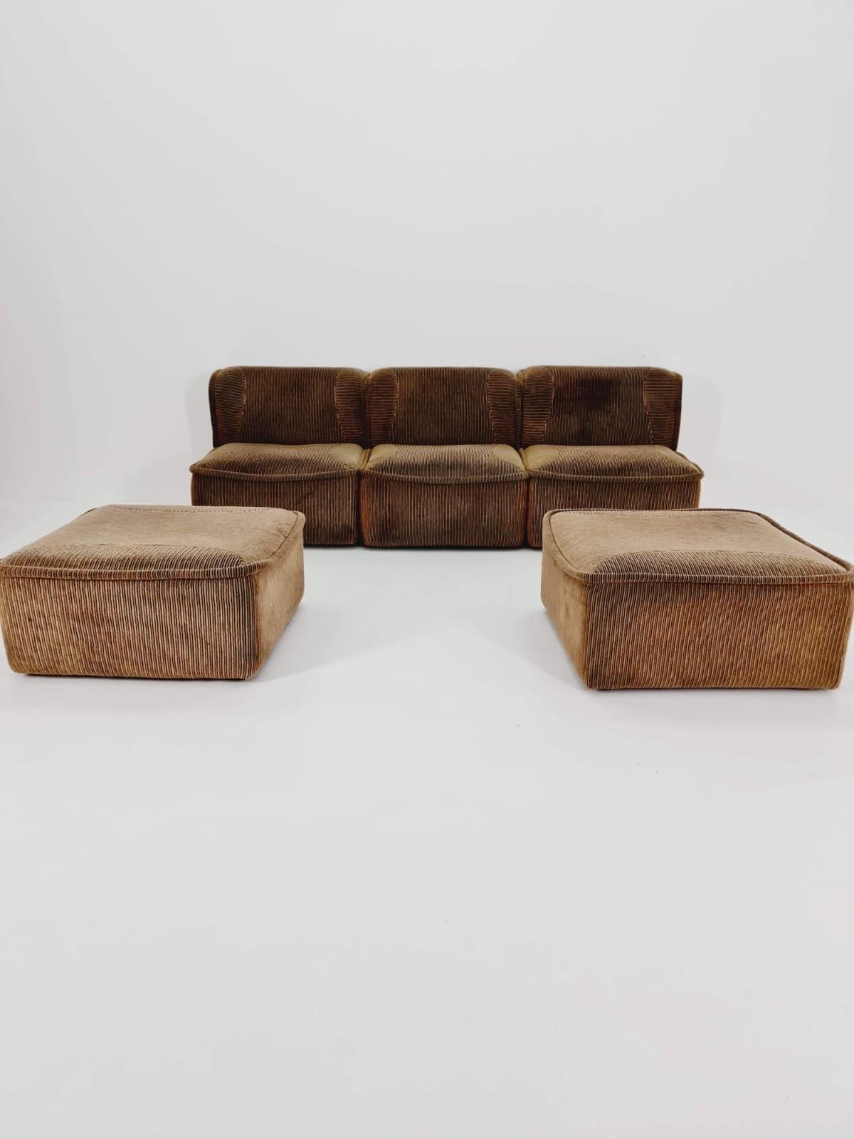Set of 5Mid century Italian modular sofa/couch by Willy Rizzo, 1970s