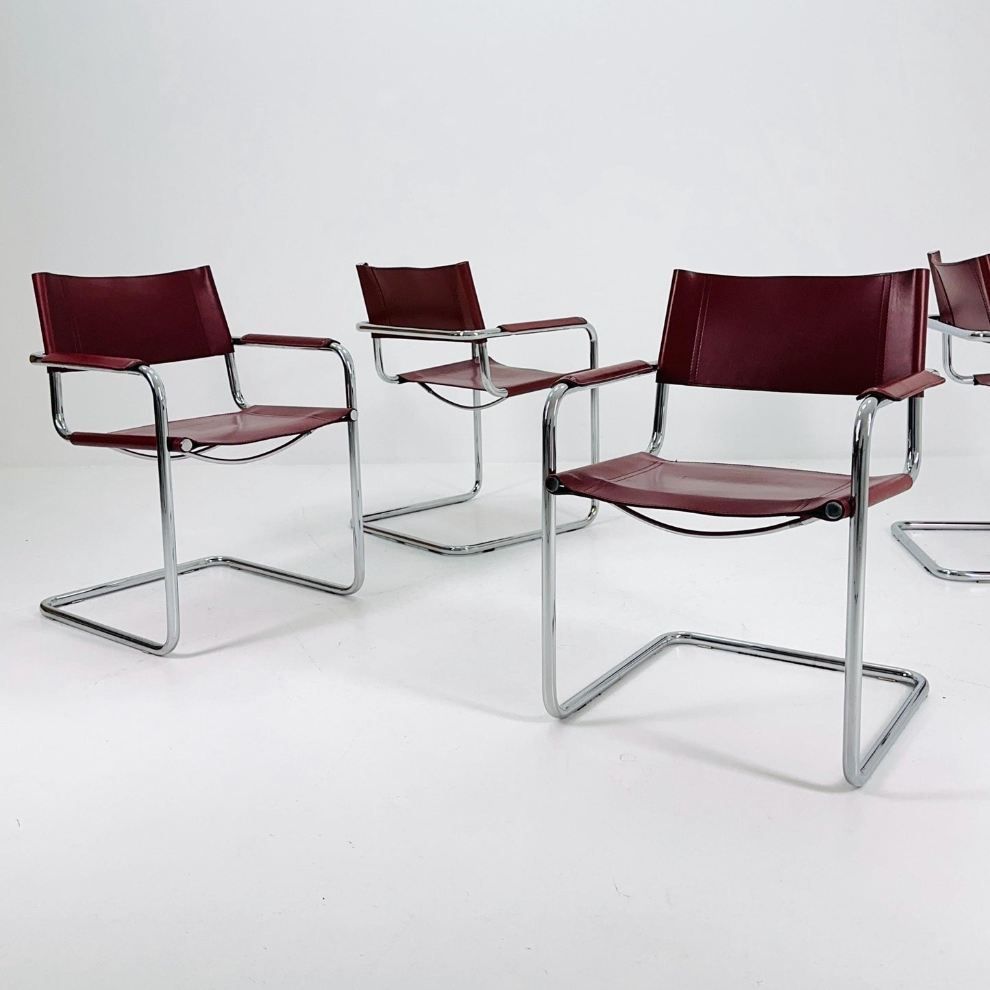 Set of 4 Centro Studio armchairs by Mart Stam & Marcel Breuer, 1970s Fasem Italy
