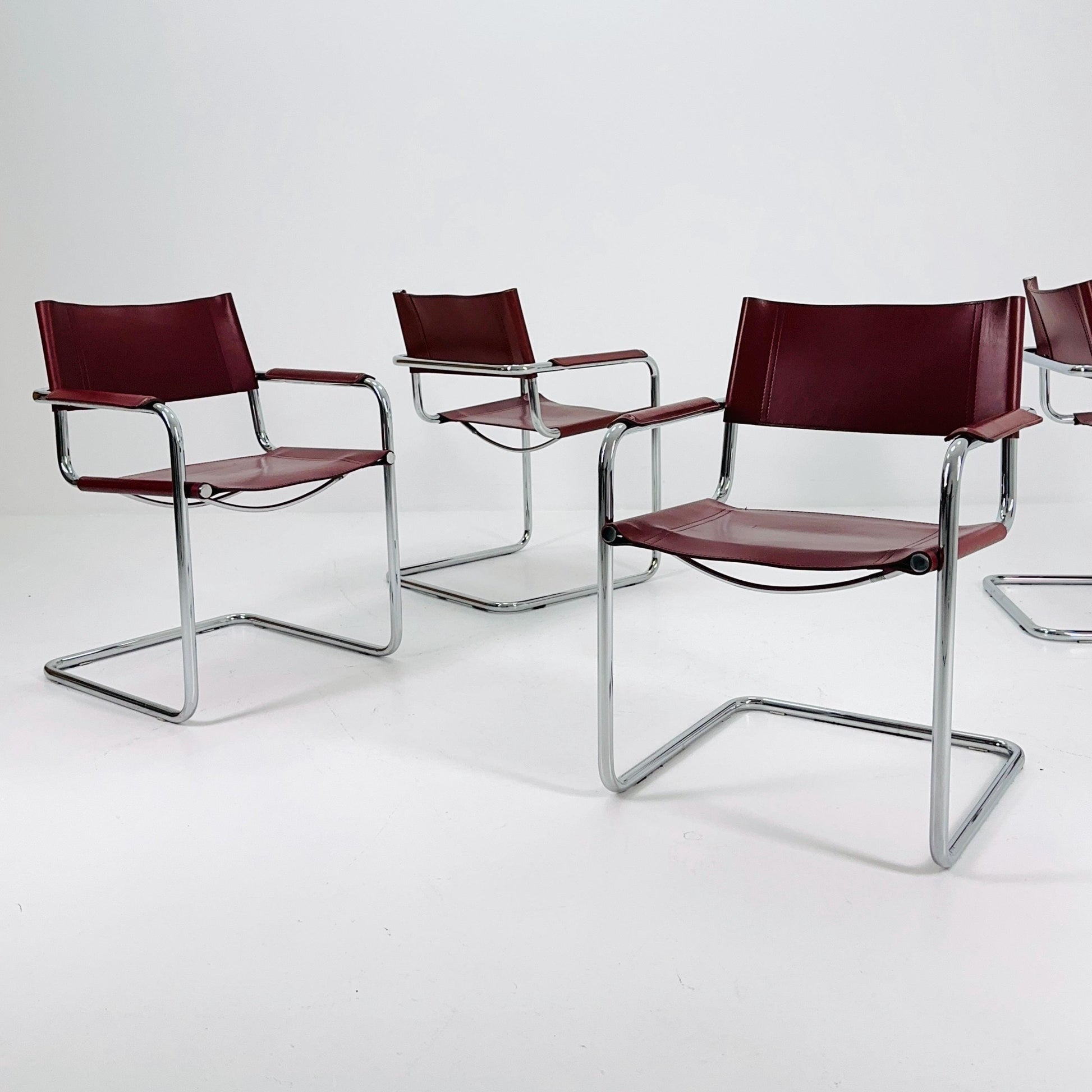 Set of 4 Centro Studio armchairs by Mart Stam & Marcel Breuer, 1970s Fasem Italy