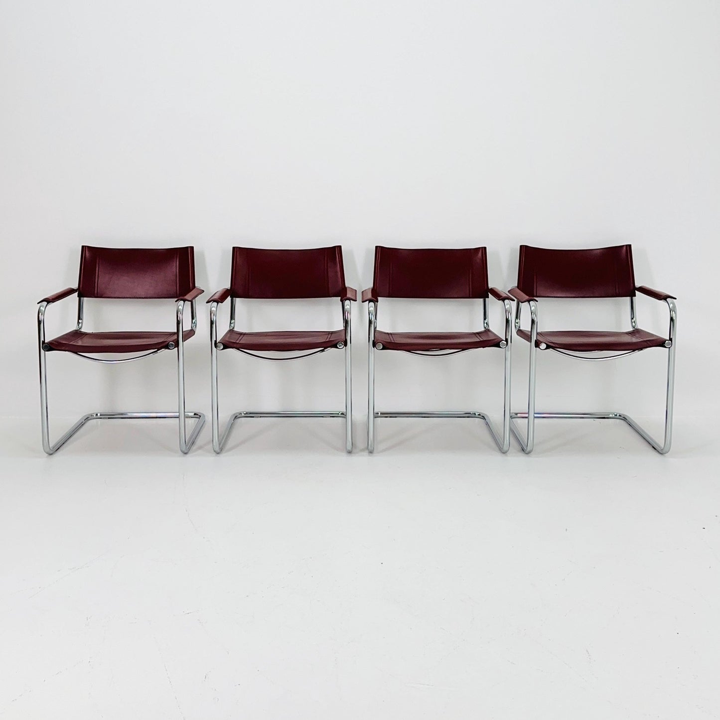 Set of 4 Centro Studio armchairs by Mart Stam & Marcel Breuer, 1970s Fasem Italy