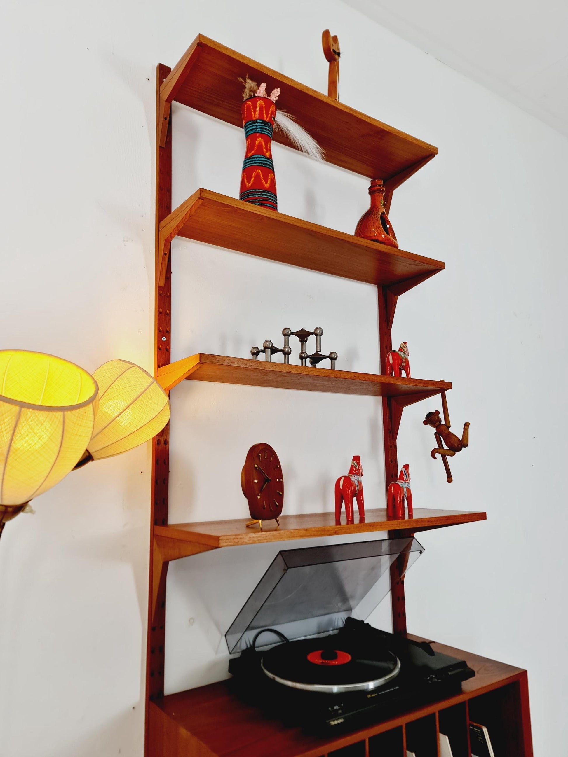Mid century Single Danish Teak Wall Unit with Vinyl Box / Record Cabinet by Poul Cadovius for Cado, Denmark, 1960s