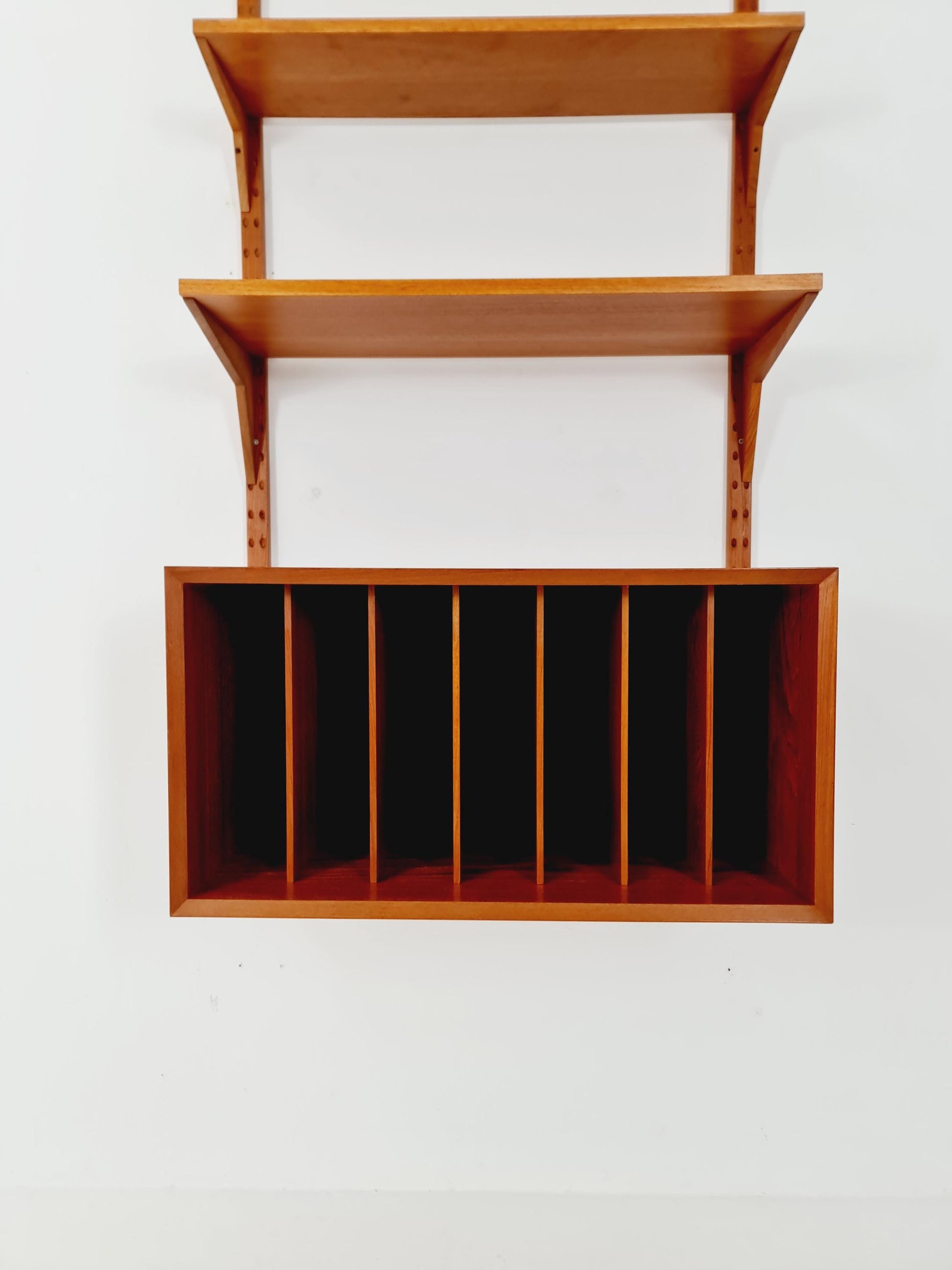 Mid century Single Danish Teak Wall Unit with Vinyl Box / Record Cabinet by Poul Cadovius for Cado, Denmark, 1960s