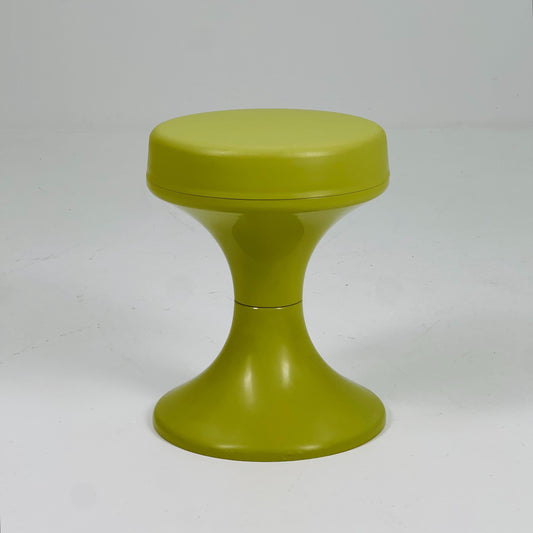 Space age green stool by Isoklepa - space age stool - Tulip Stool - Vintage Plastic Stool - Germany, 1970s