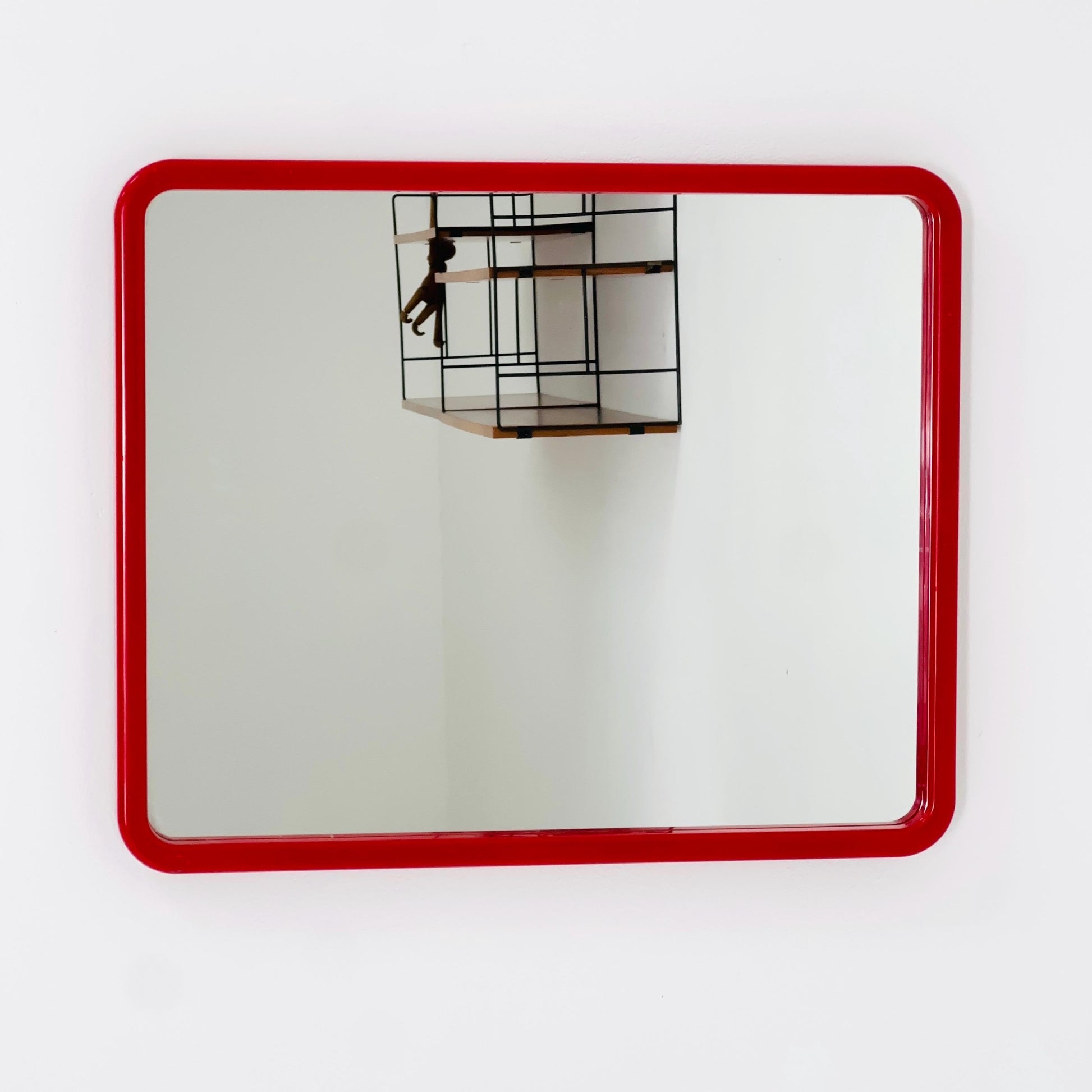 Space Age Red Wall Mirror — Germany 1970s