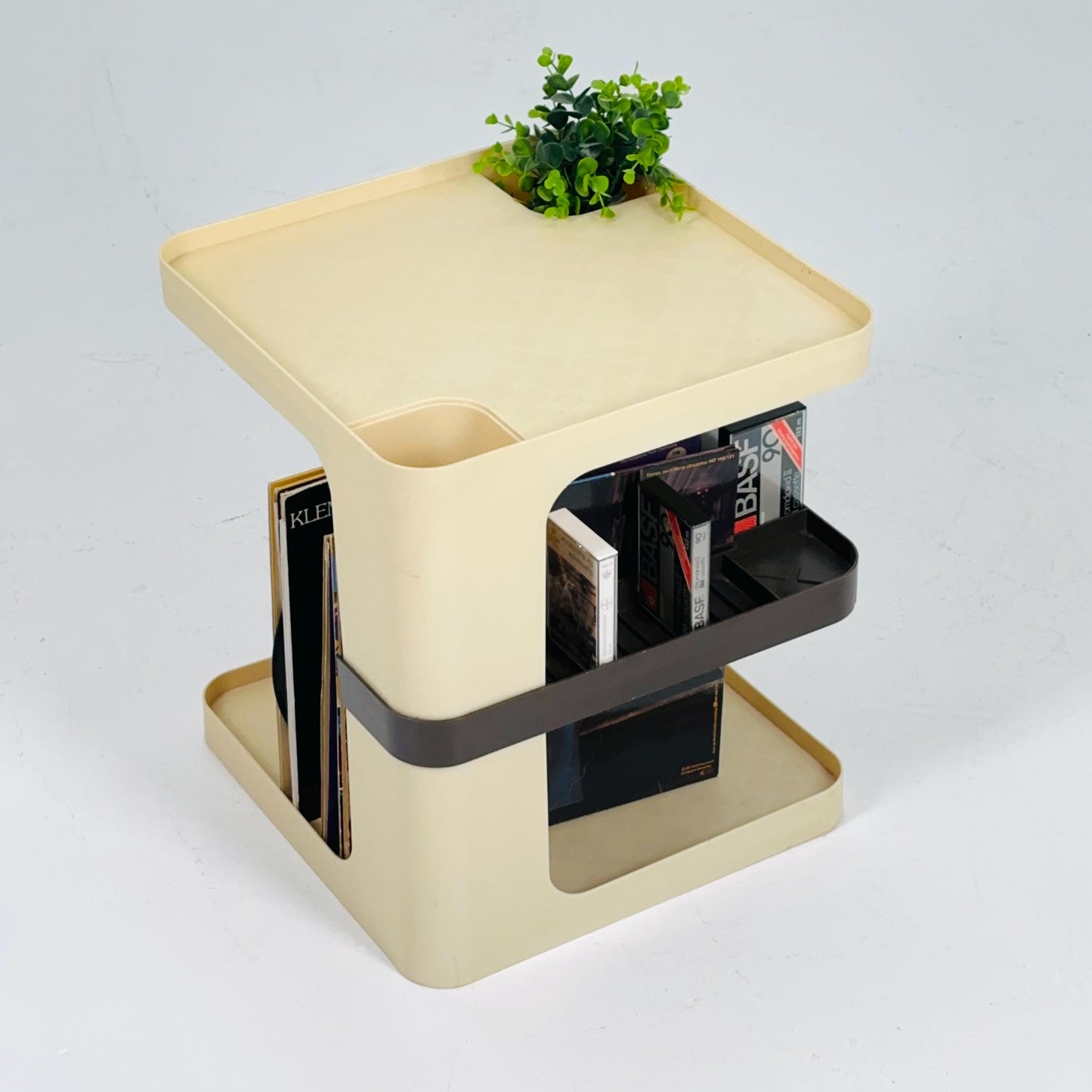 Mid Century Space Age Side Table — Marc Held for Flair — 1970s Media Storage Table — LP Vinyl