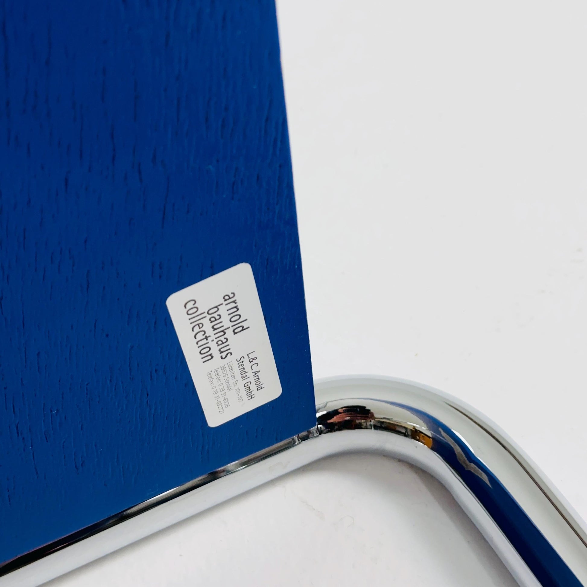 Mid century Marcel Breuer Laccio Side Coffee Table — Black & Blue Edition — Bauhaus Design by Arnol for L-C Stendal, Germany — 1970s