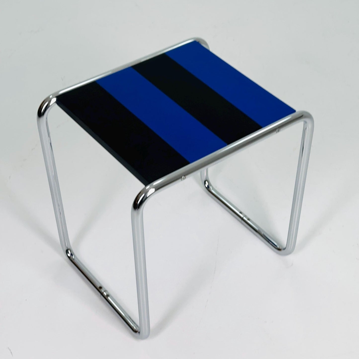 Mid century Marcel Breuer Laccio Side Coffee Table — Black & Blue Edition — Bauhaus Design by Arnol for L-C Stendal, Germany — 1970s