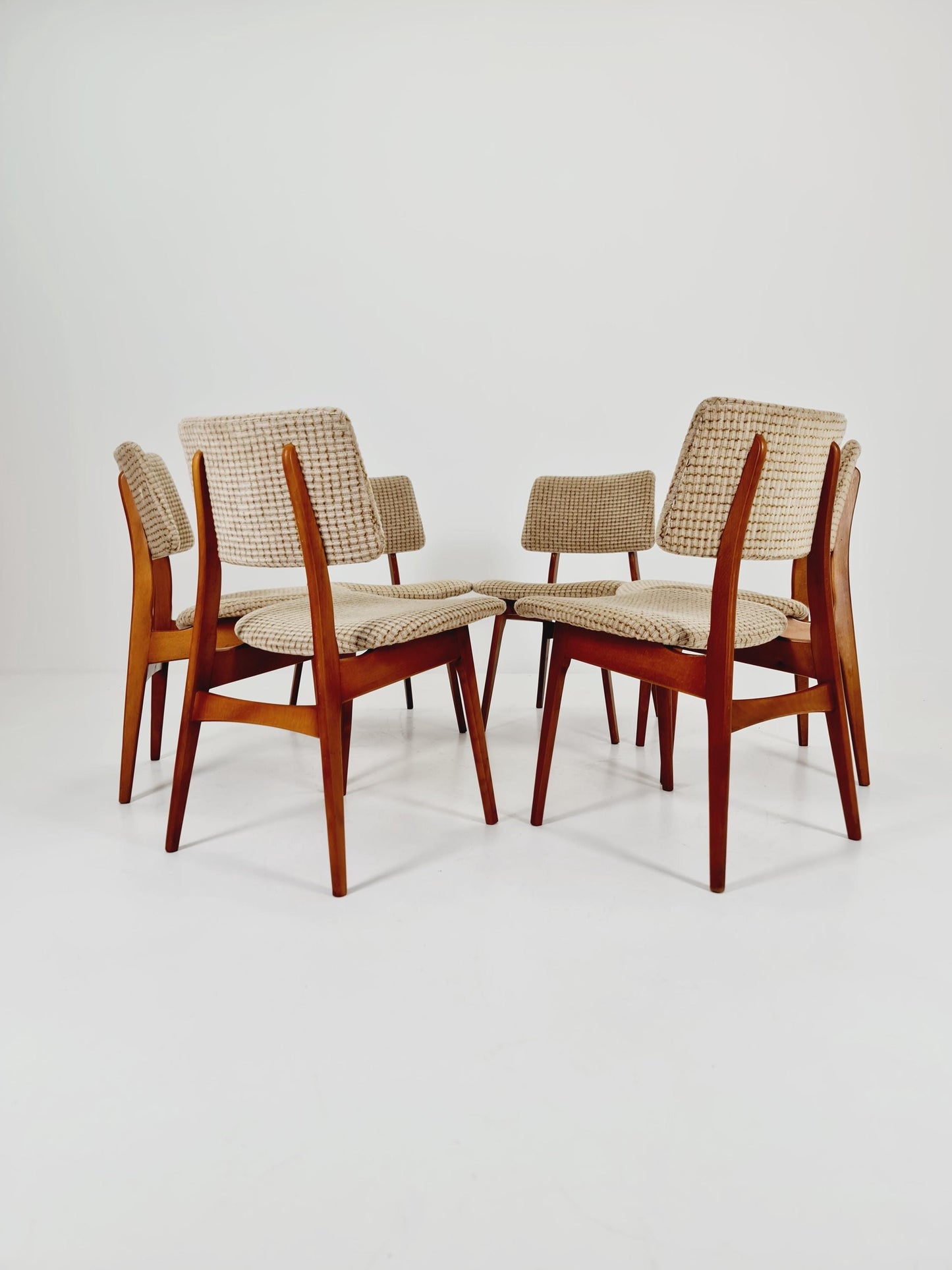 Vintage Danish solid wood dining Chairs, 1960s, Set of 6