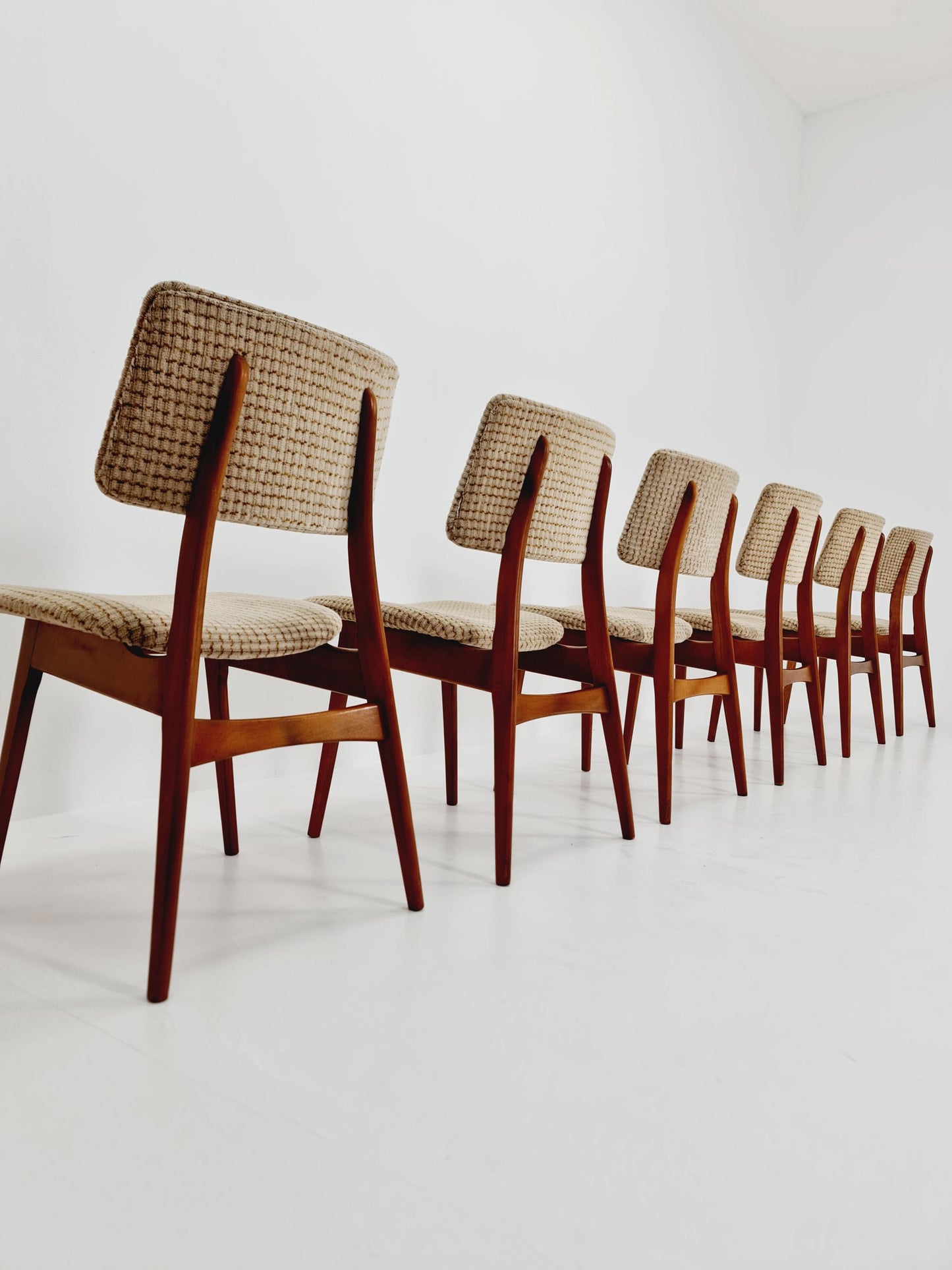 Vintage Danish solid wood dining Chairs, 1960s, Set of 6
