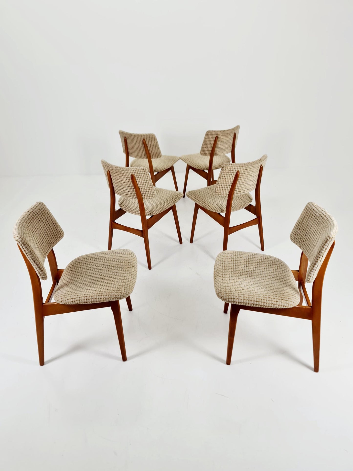 Vintage Danish solid wood dining Chairs, 1960s, Set of 6