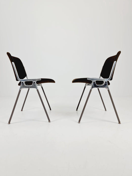 Set of 2 Italian Mid-Century Modern DSC Chairs by Giancarlo Piretti for Castelli / Anonima Castelli, 1970s
