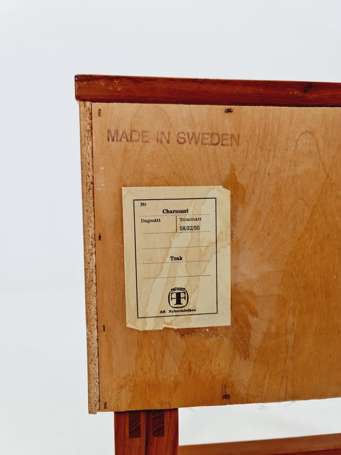 Midcentury Swedish teak Side table/ Bedside table By AB Nybrofabriken model Chamant 1960s