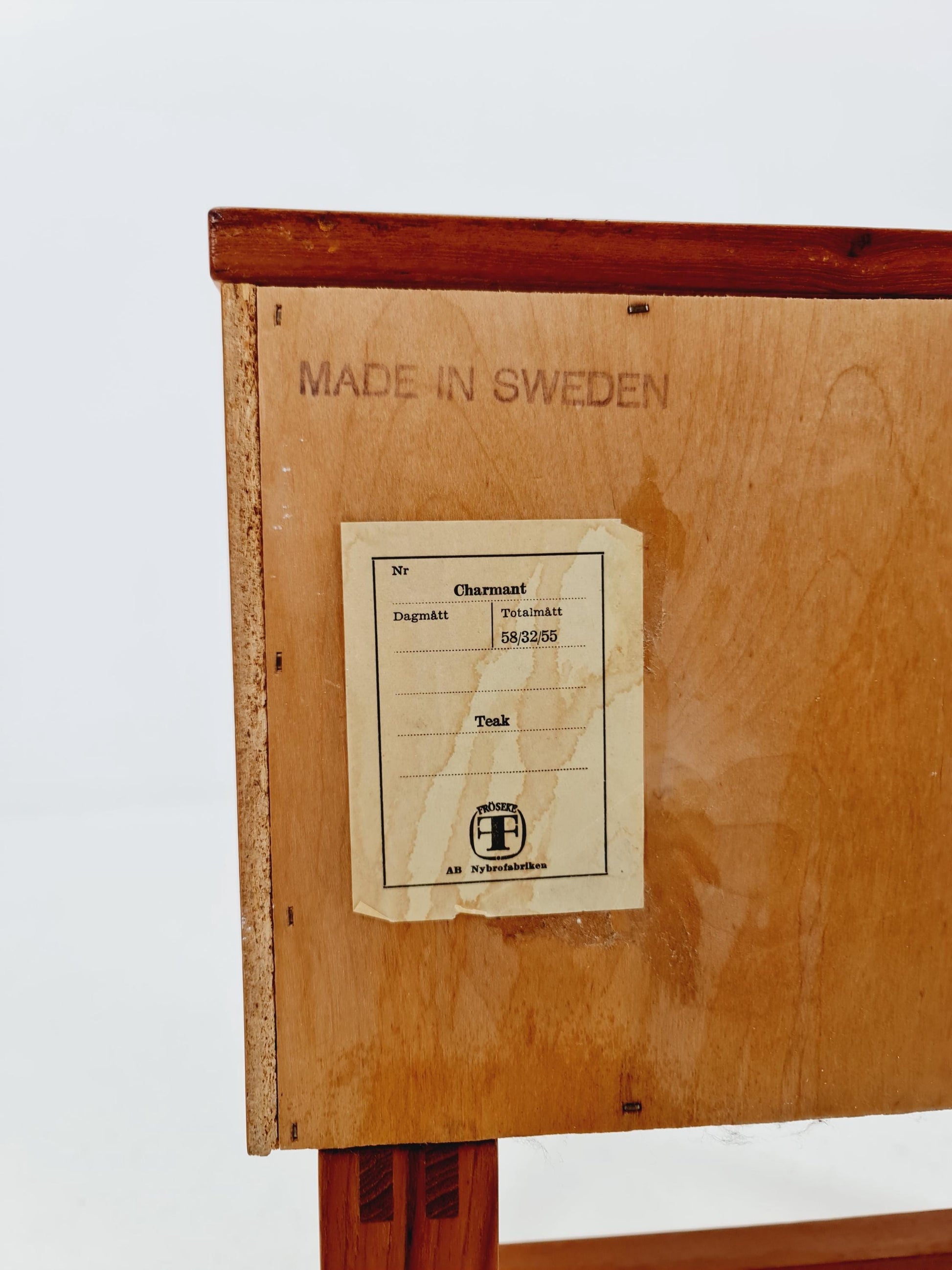 Midcentury Swedish teak Side table/ Bedside table By AB Nybrofabriken model Chamant 1960s
