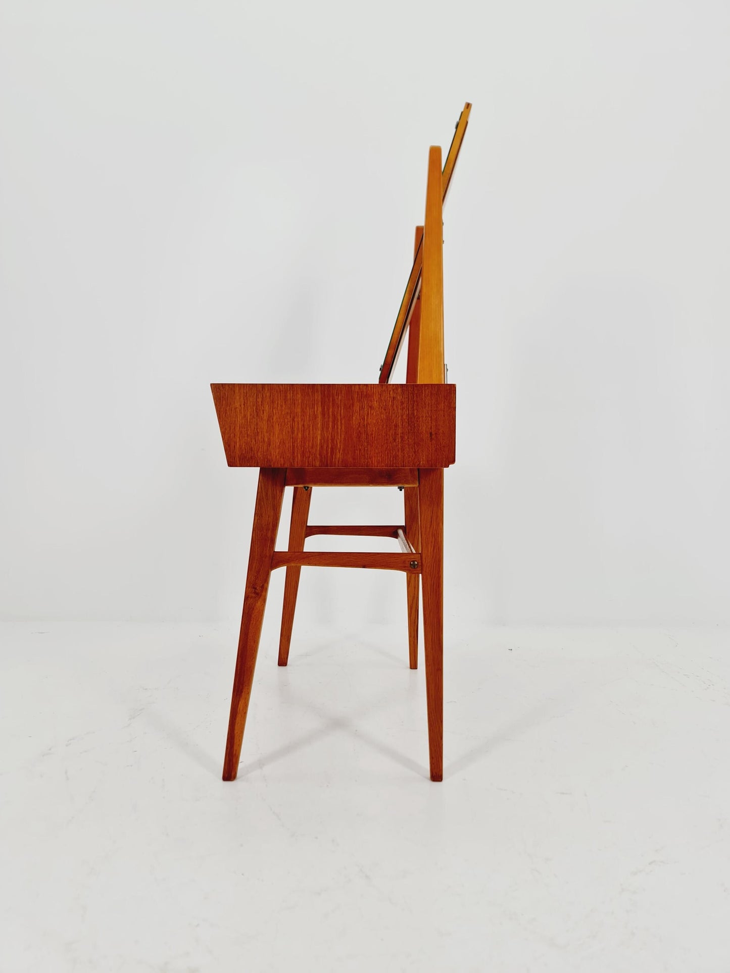 Mid Century Modern Danish teak & oak vanity table make up table by Fröseke for AB nybrofabriken, 1960s