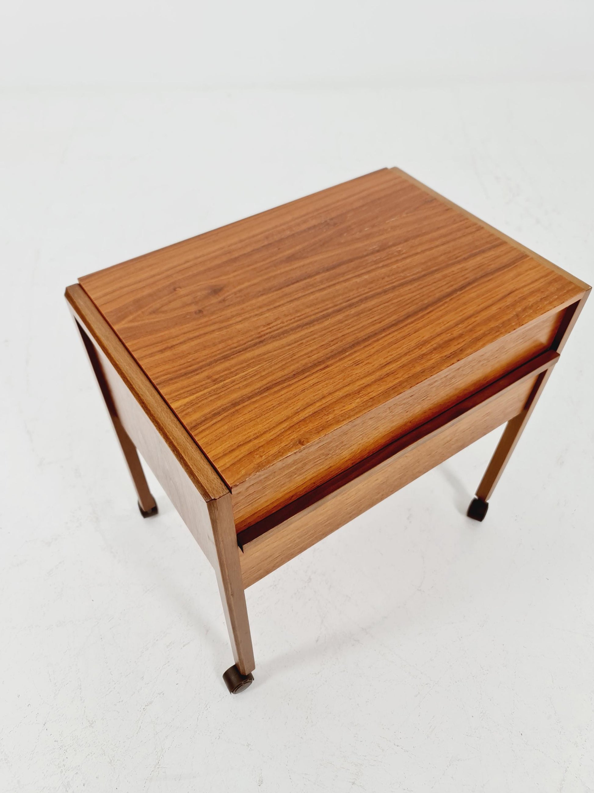 Vintage teak sweing table/ side table cabinet, 1960s