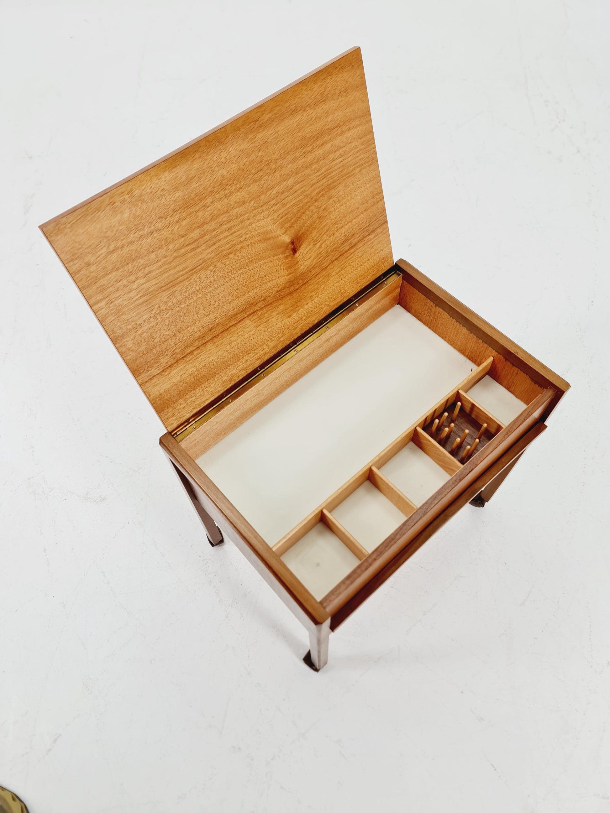 Vintage teak sweing table/ side table cabinet, 1960s
