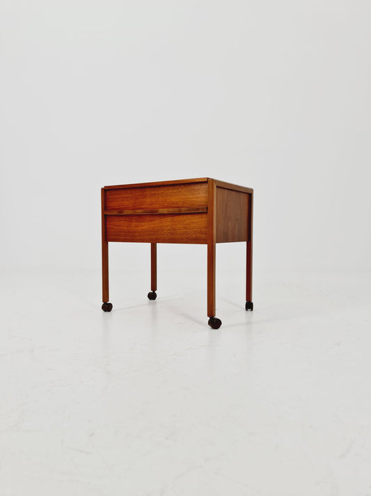 Vintage teak sweing table/ side table cabinet, 1960s
